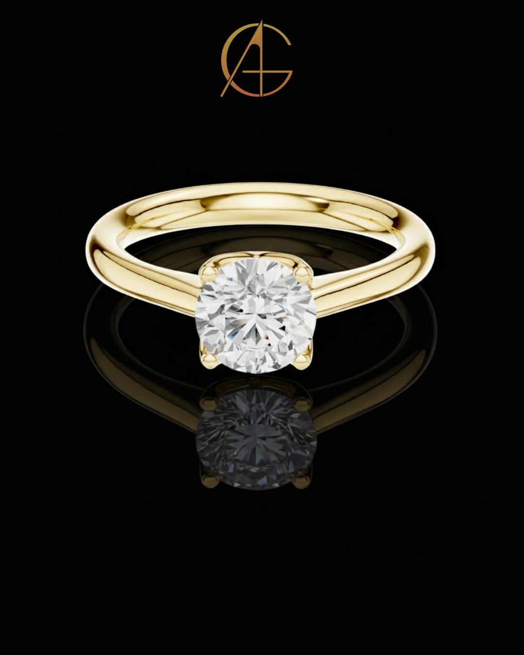 1.1 TCW Classic Round Cut Moissanite Diamond Look Solitaire Ring Minimalist Fine Jewelry Gift for Her