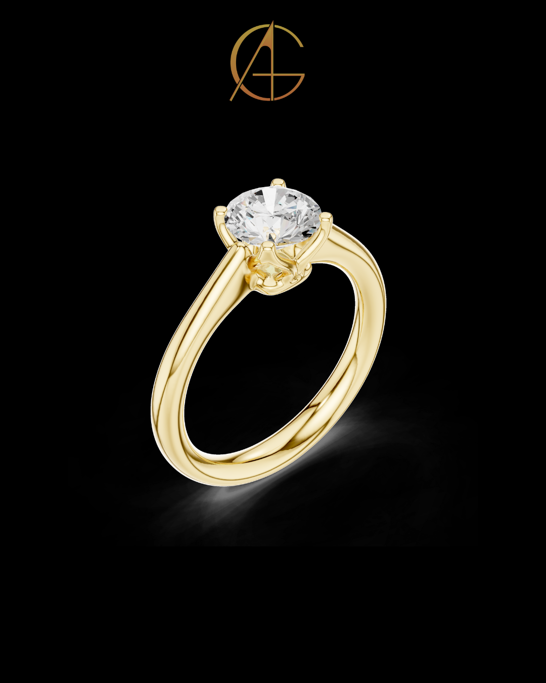 1.1 TCW Classic Round Cut Moissanite Diamond Look Solitaire Ring Minimalist Fine Jewelry Gift for Her
