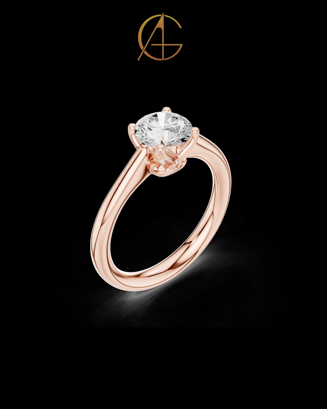 1.1 TCW Classic Round Cut Moissanite Diamond Look Solitaire Ring Minimalist Fine Jewelry Gift for Her
