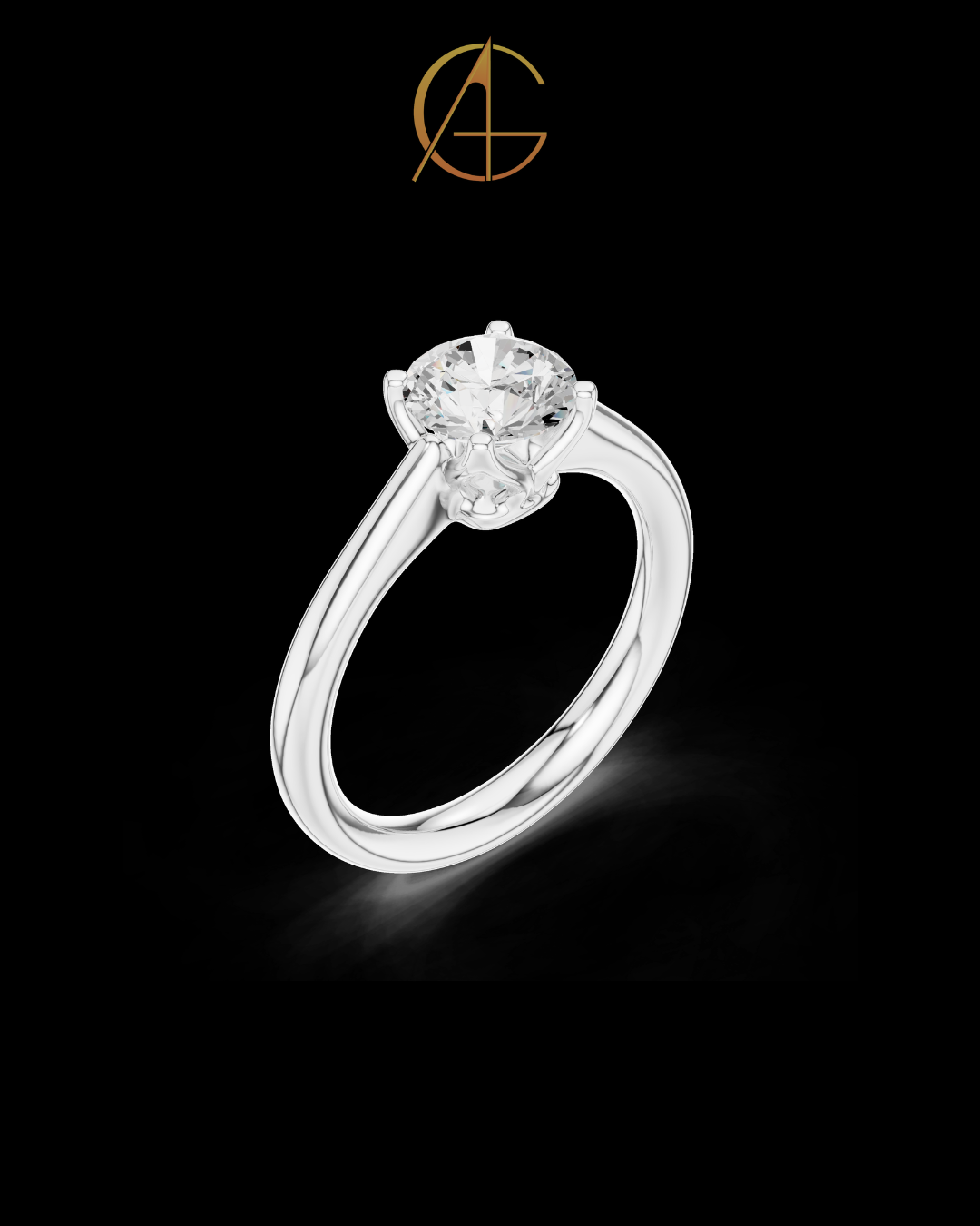 1.1 TCW Classic Round Cut Moissanite Diamond Look Solitaire Ring Minimalist Fine Jewelry Gift for Her