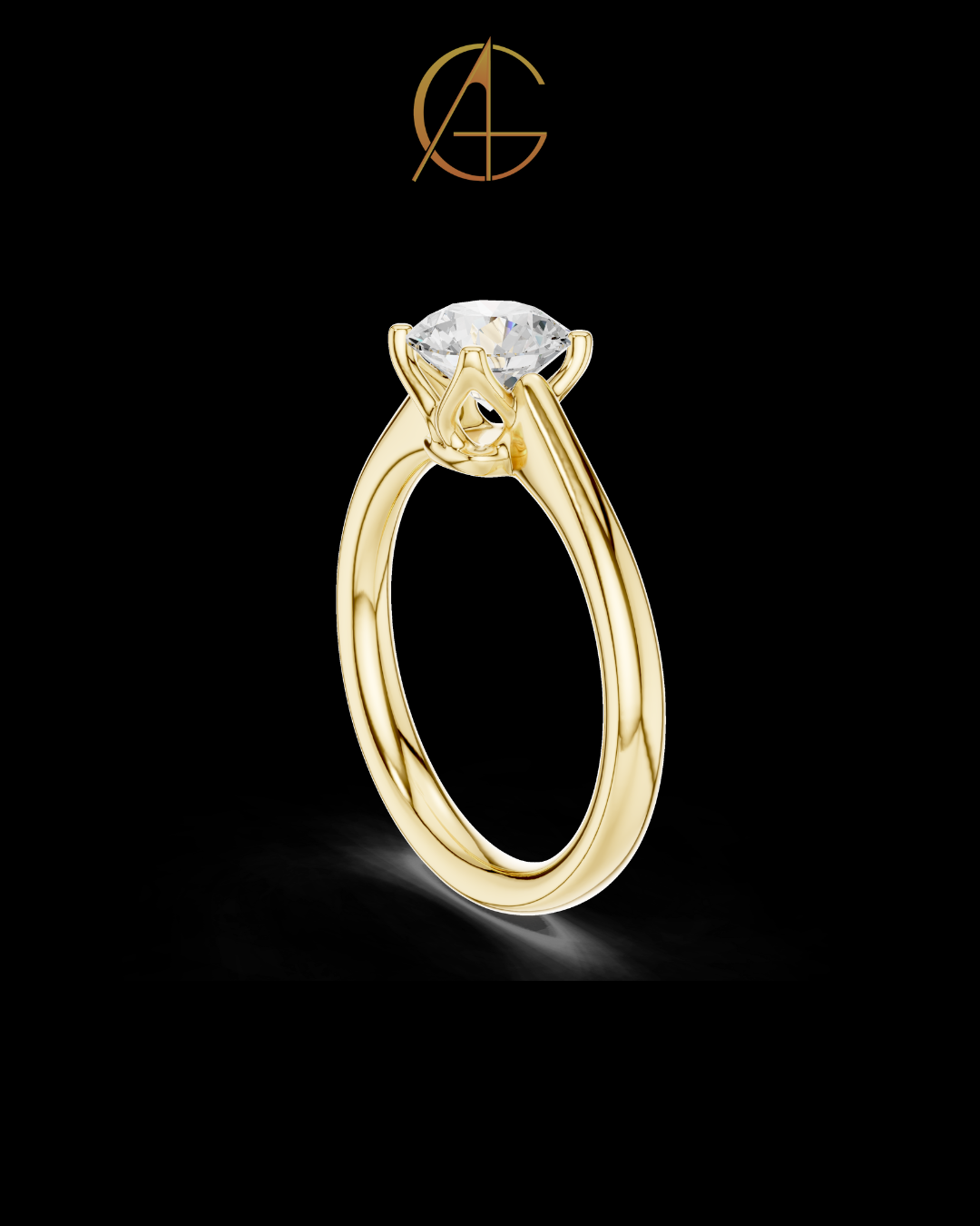 1.1 TCW Classic Round Cut Moissanite Diamond Look Solitaire Ring Minimalist Fine Jewelry Gift for Her