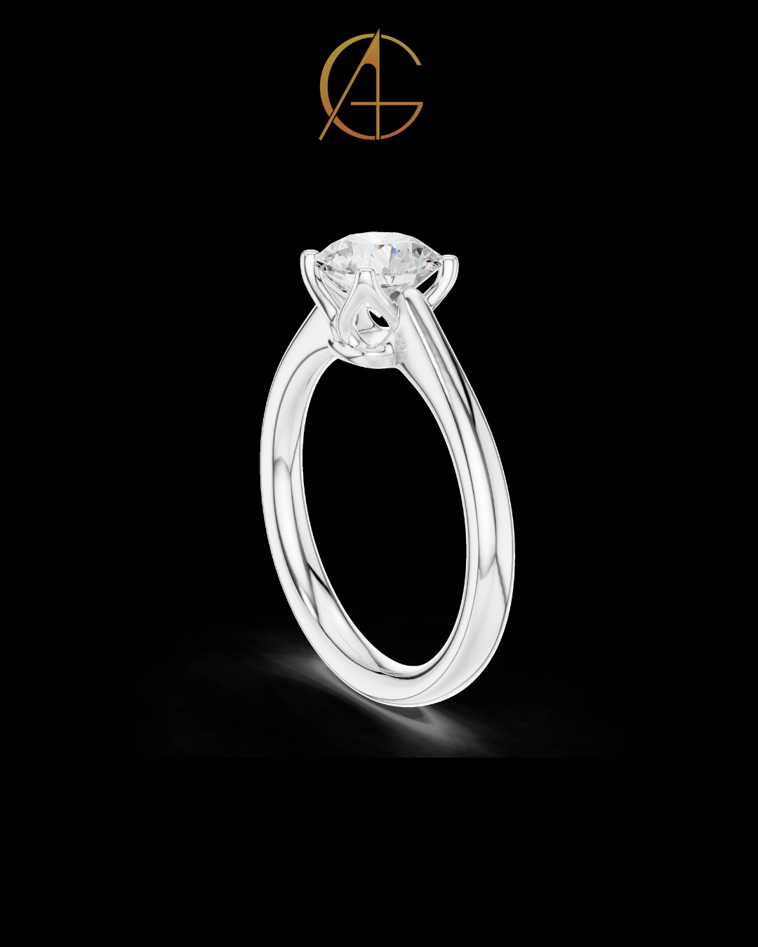 1.1 TCW Classic Round Cut Moissanite Diamond Look Solitaire Ring Minimalist Fine Jewelry Gift for Her