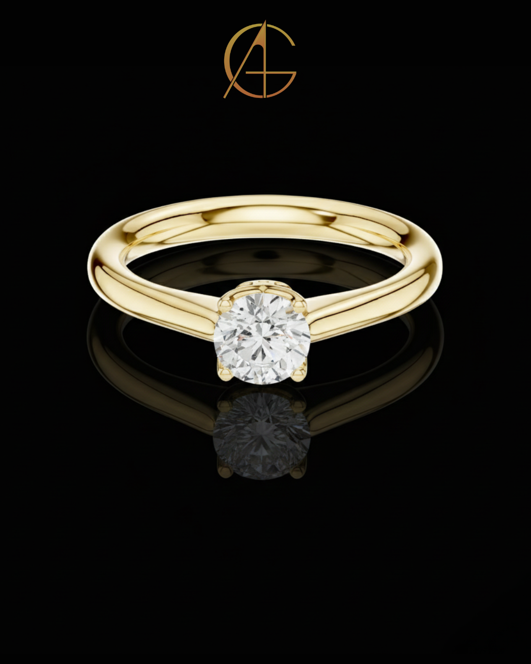 0.61 TCW Dazzling Round Cut Moissanite Diamond Solitaire Minimalist Classic Engagement Ring Fine Jewelry