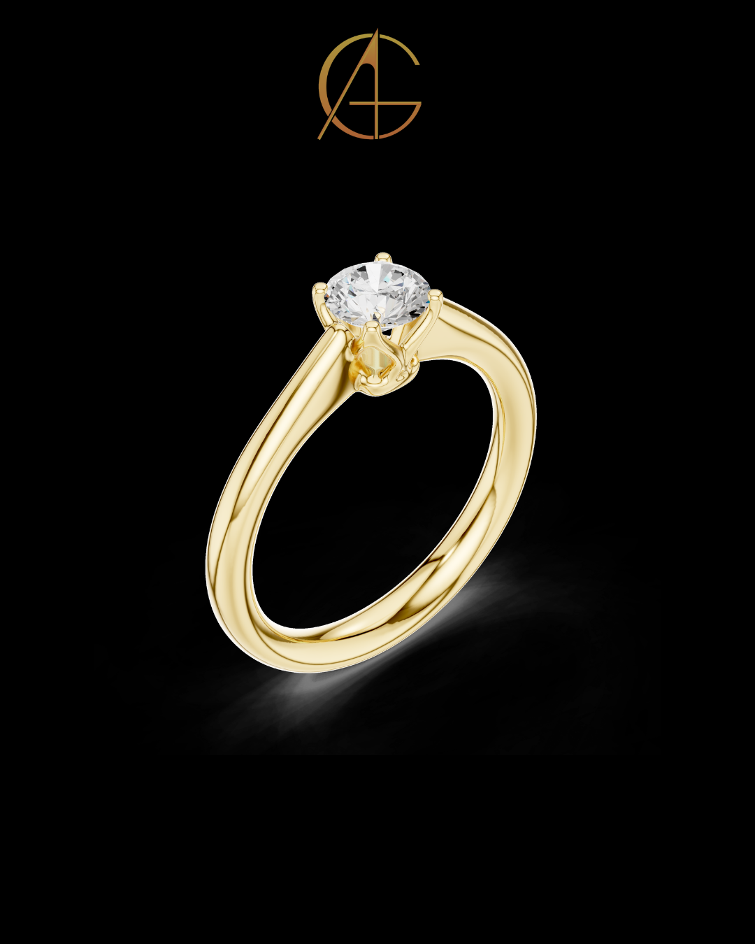 0.61 TCW Dazzling Round Cut Moissanite Diamond Solitaire Minimalist Classic Engagement Ring Fine Jewelry