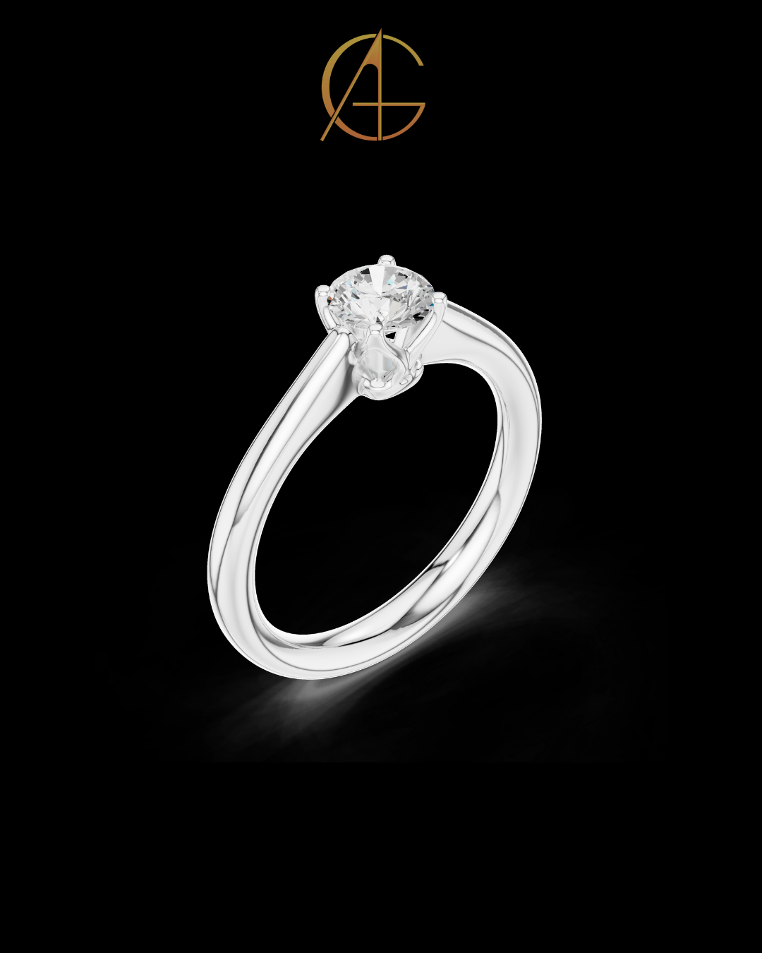 0.61 TCW Dazzling Round Cut Moissanite Diamond Solitaire Minimalist Classic Engagement Ring Fine Jewelry