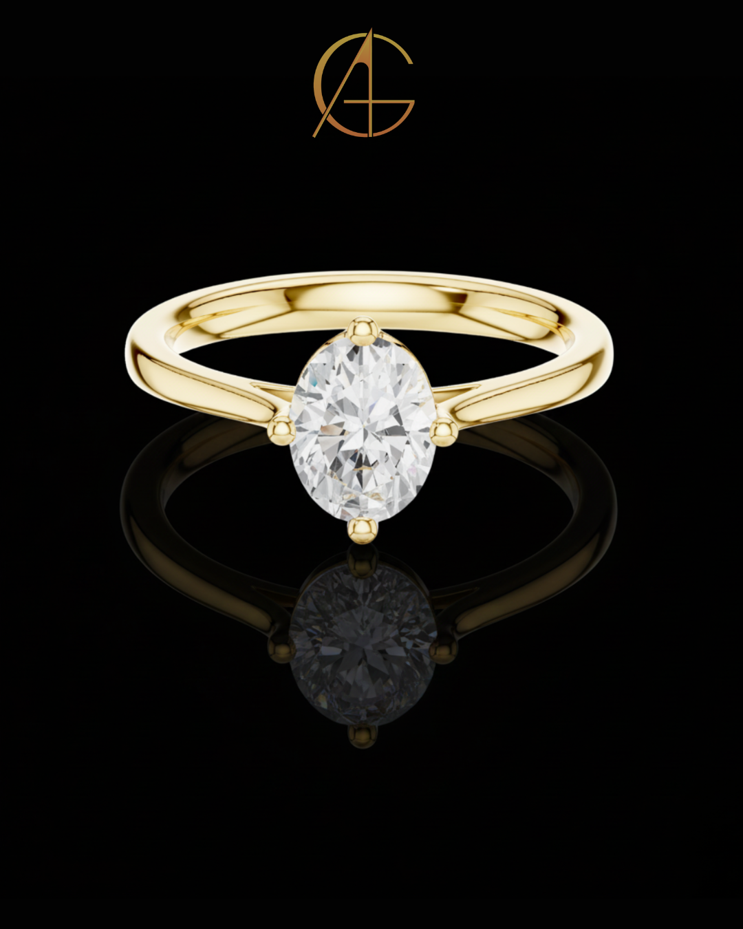 1.12 TCW Sparkling Oval Radiance Moissanite Diamond Solitaire Ring Elegant Modern Minimalist Engagement Ring For Her