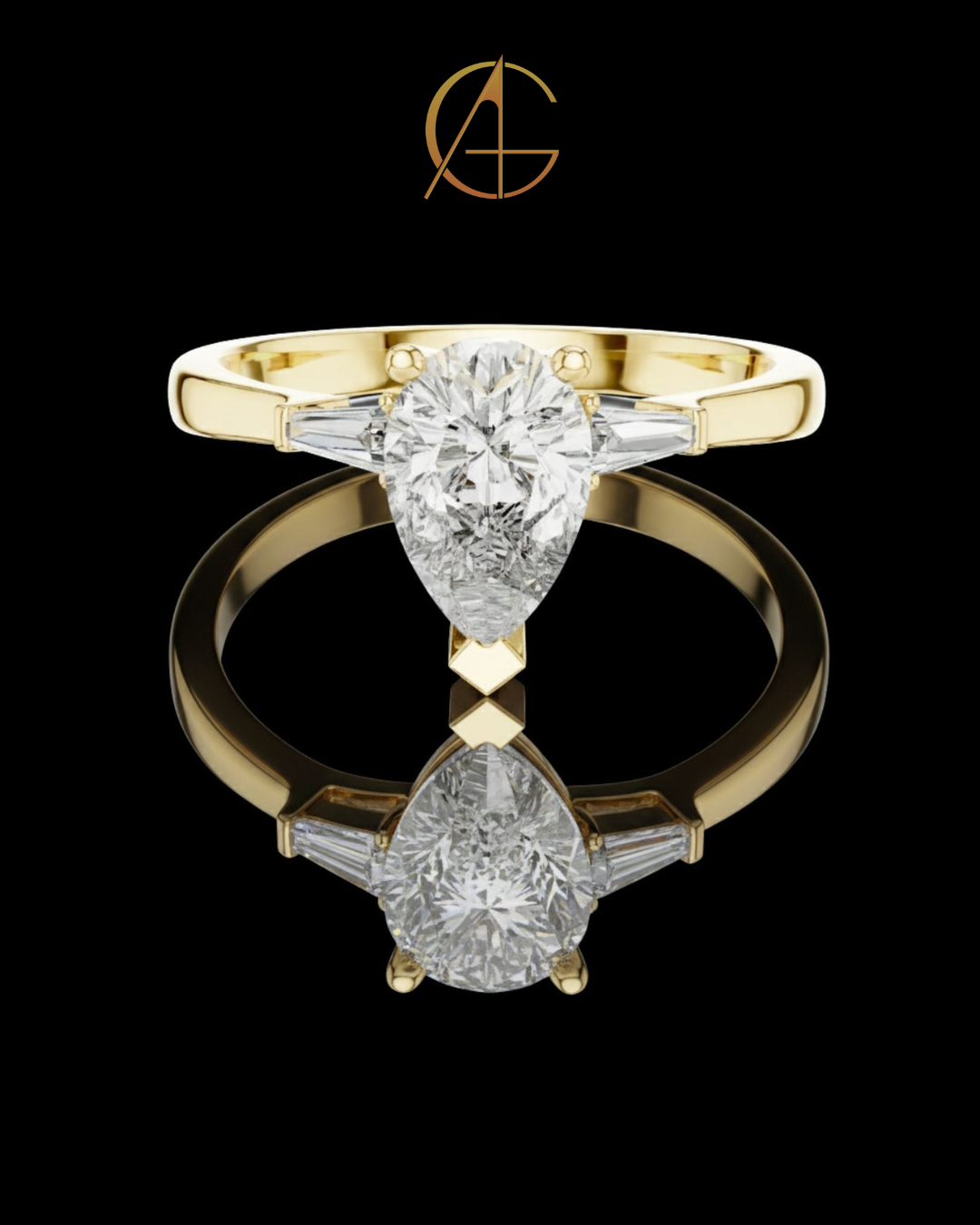 1.00 CT Elegant Moissanite Pear Cut Diamond Ring For Every Time