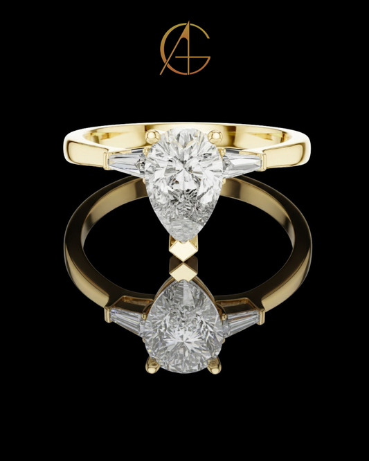 1.00 CT Elegant Moissanite Pear Cut Diamond Ring For Every Time