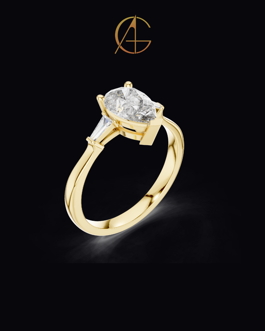 1.00 CT Elegant Moissanite Pear Cut Diamond Ring For Every Time