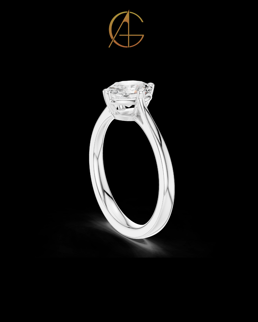 1.12 TCW Sparkling Oval Radiance Moissanite Diamond Solitaire Ring Elegant Modern Minimalist Engagement Ring For Her