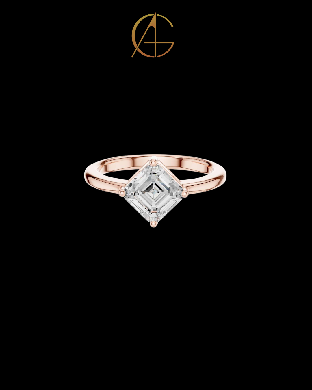 1.44 TCW Elegant Solitaire Ring Featuring a Emerald Square Moissanite Diamond in a Four Prong Setting