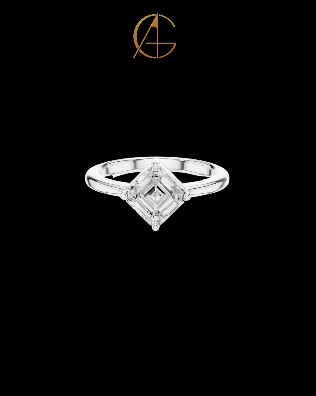 1.44 TCW Elegant Solitaire Ring Featuring a Emerald Square Moissanite Diamond in a Four Prong Setting