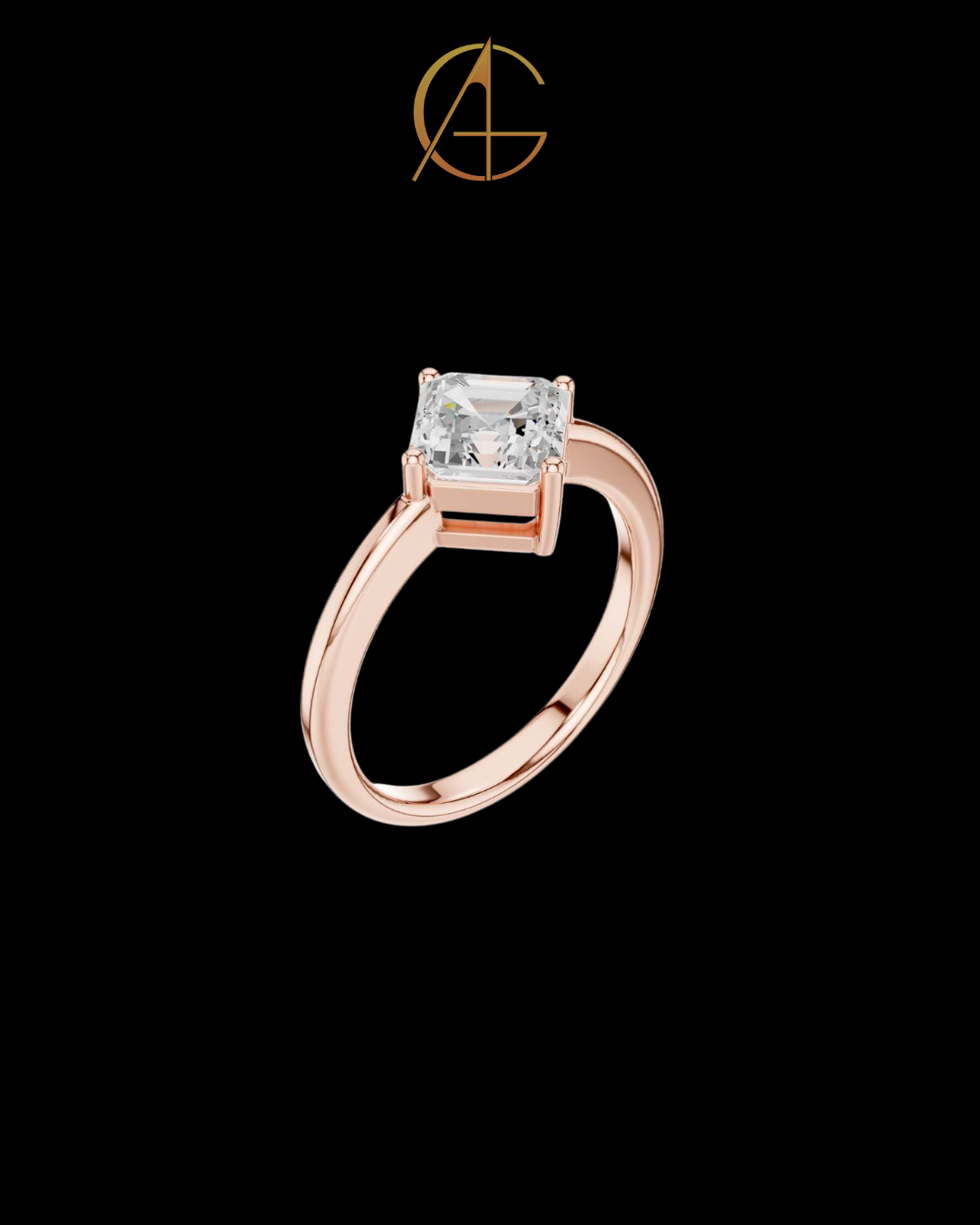 1.44 TCW Elegant Solitaire Ring Featuring a Emerald Square Moissanite Diamond in a Four Prong Setting