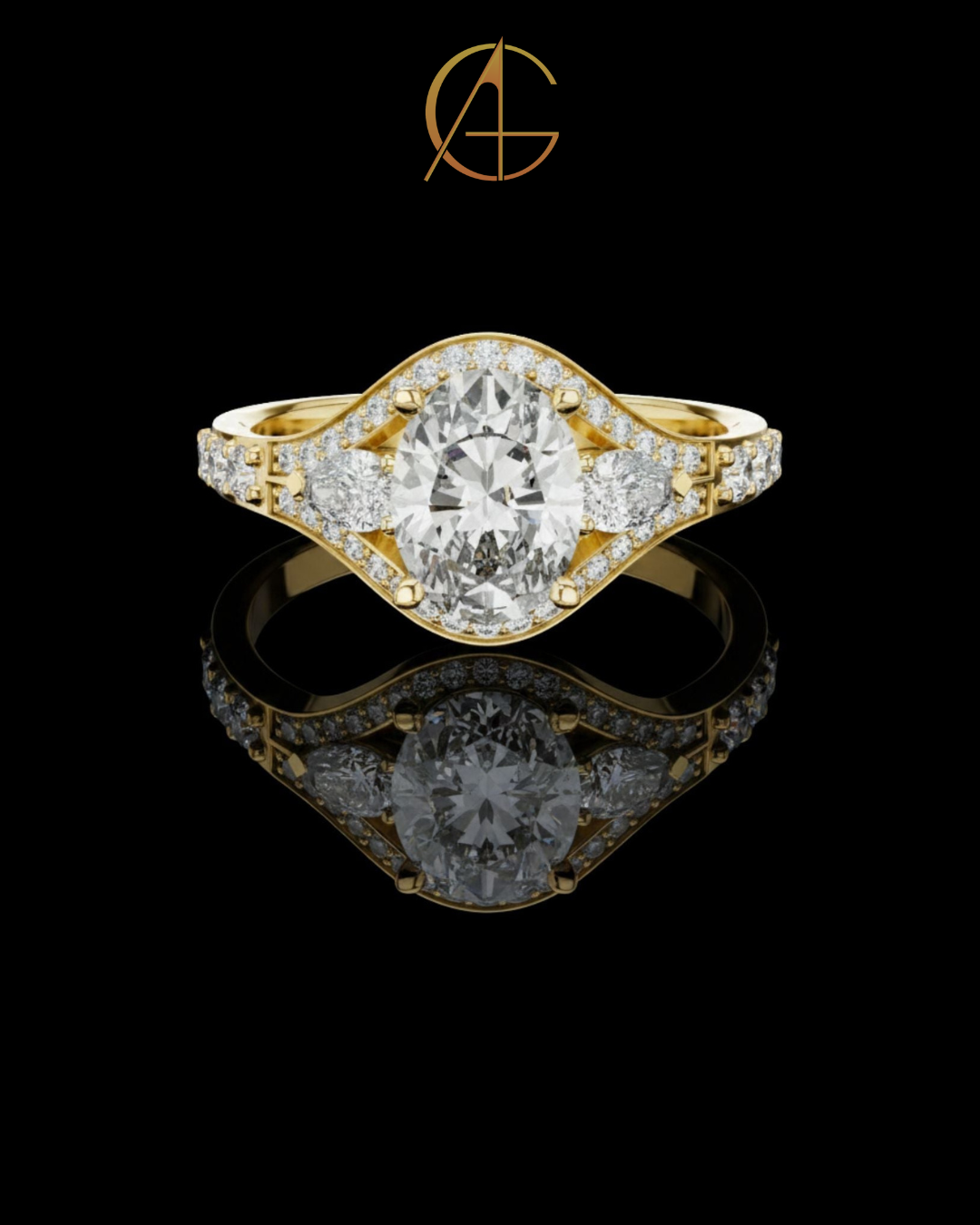 1.00 CT Modern Moissanite Oval Cut Diamond Ring For Someone
