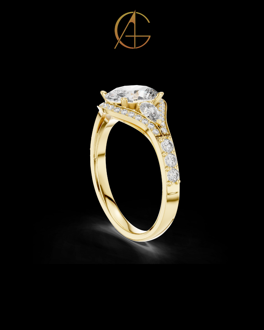 1.00 CT Modern Moissanite Oval Cut Diamond Ring For Someone