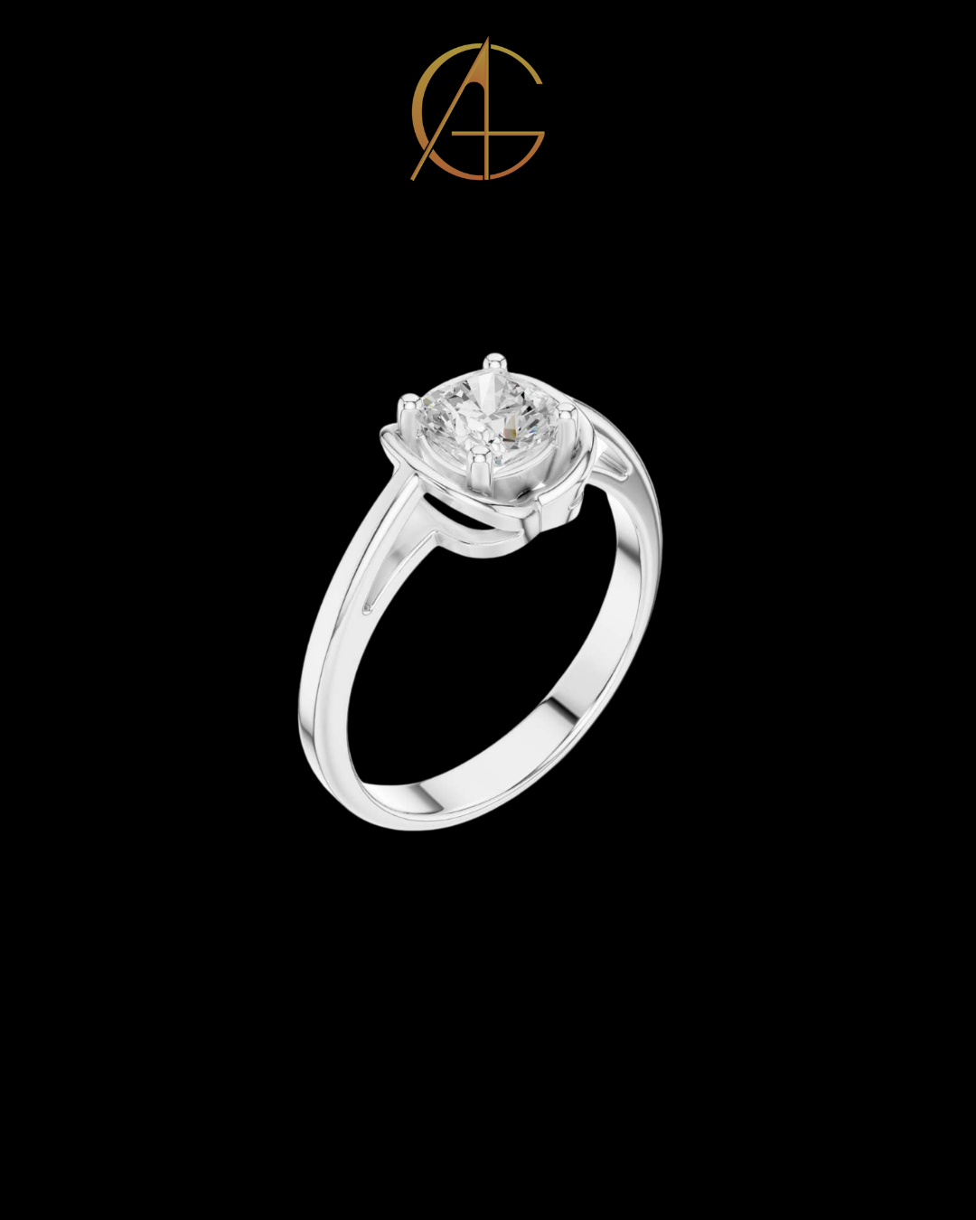 0.77 TCW Timeless Cushion Cut Moissanite Diamond Solitaire Ring with unique Bezel Setting