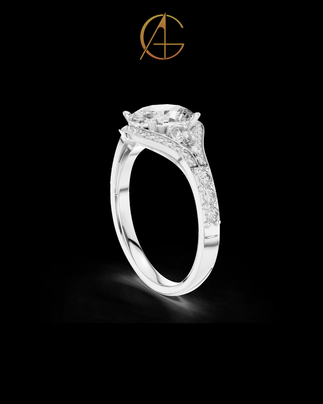 1.00 CT Modern Moissanite Oval Cut Diamond Ring For Someone
