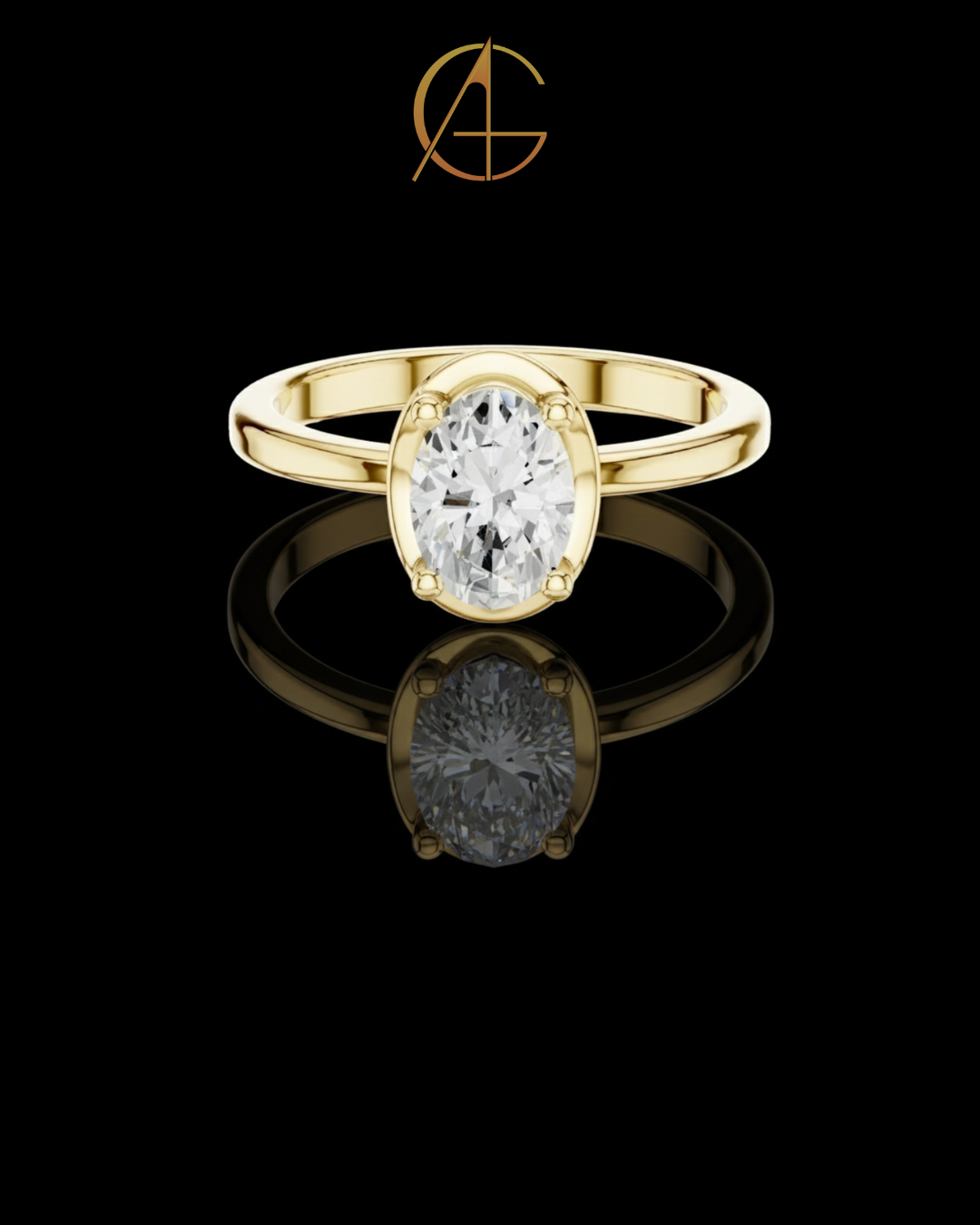1.02 TCW Timeless Moissanite Solitaire Ring Featuring a Brilliant Oval Cut Center Diamond
