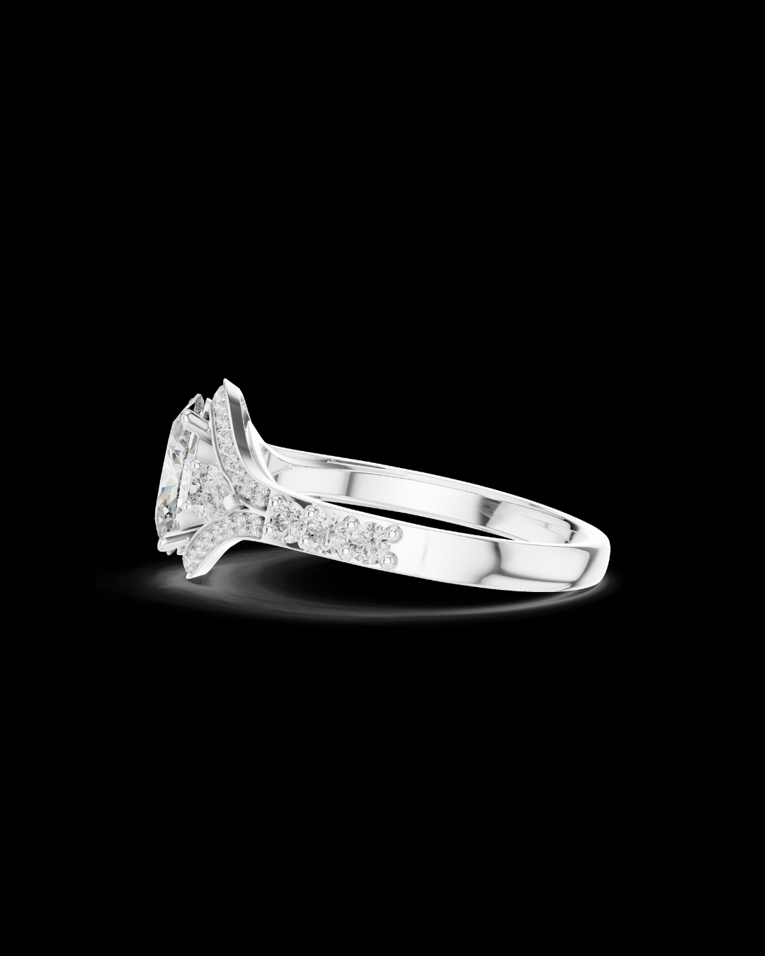 1.00 CT Modern Moissanite Oval Cut Diamond Ring For Someone