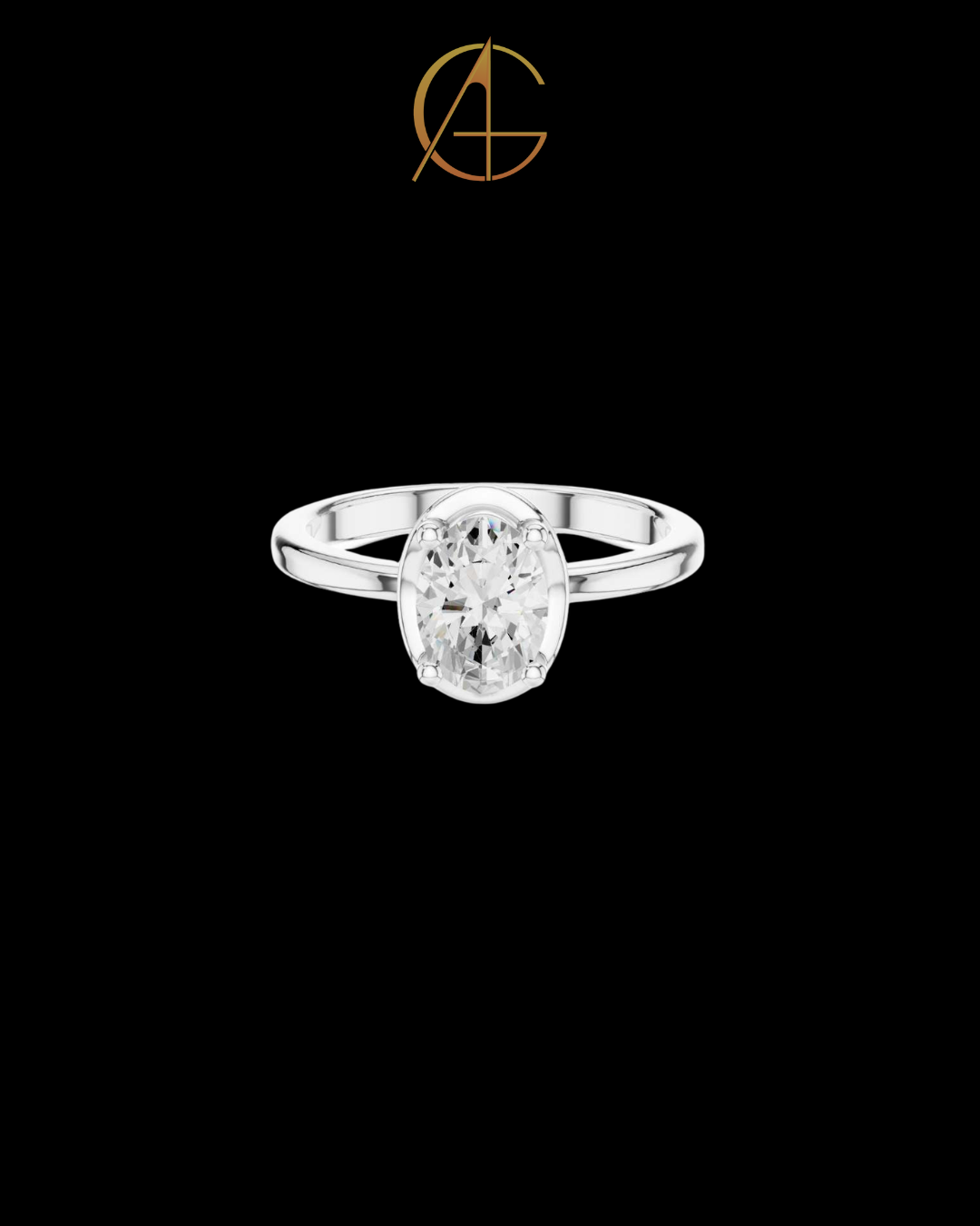 1.02 TCW Timeless Moissanite Solitaire Ring Featuring a Brilliant Oval Cut Center Diamond