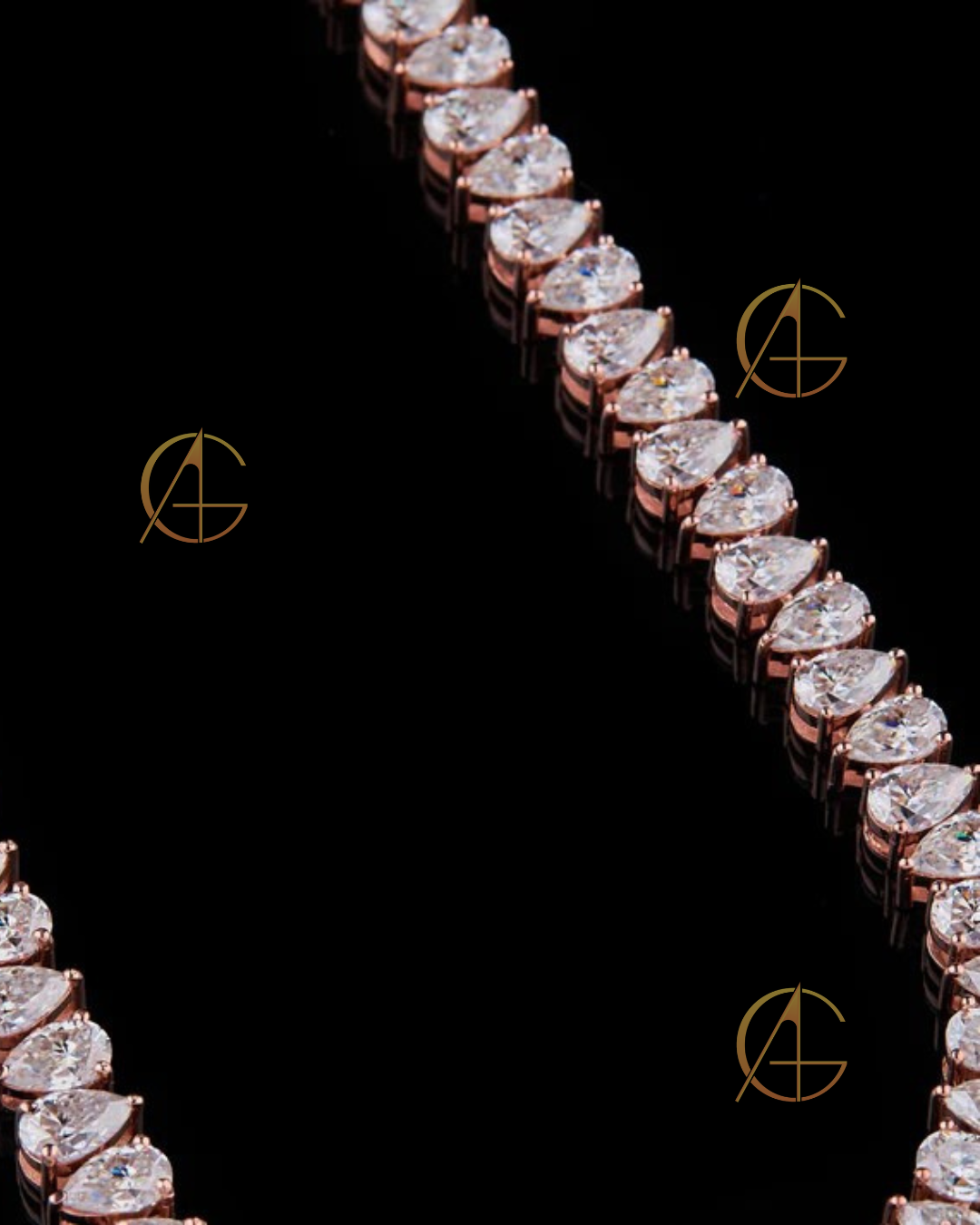 Icy Elegance Pear Moissanite Diamond Tennis Chain by Auren Gems