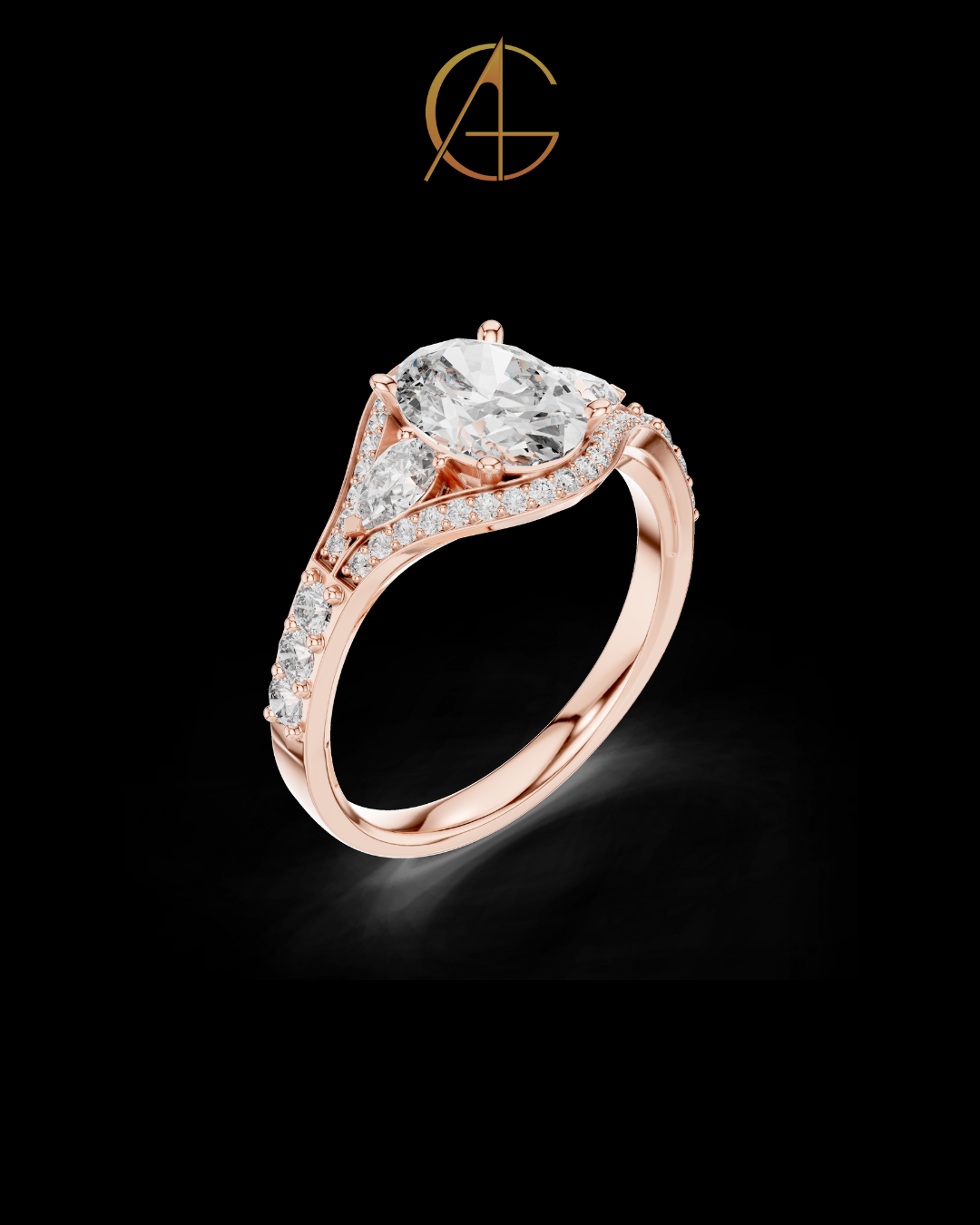 1.00 CT Modern Moissanite Oval Cut Diamond Ring For Someone