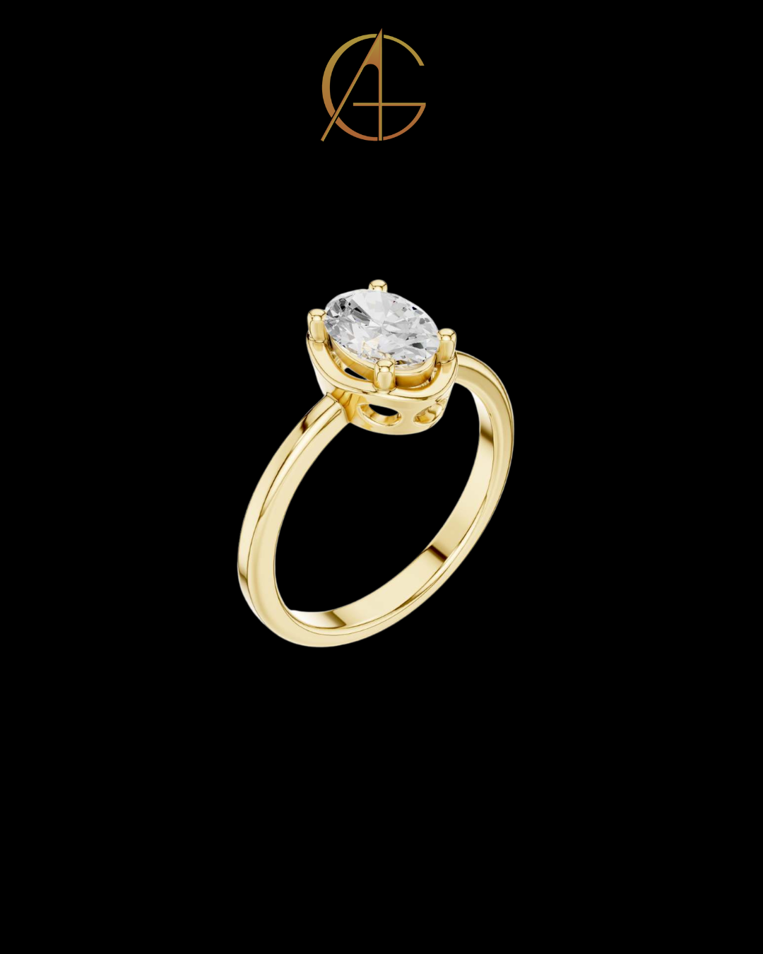 1.02 TCW Timeless Moissanite Solitaire Ring Featuring a Brilliant Oval Cut Center Diamond