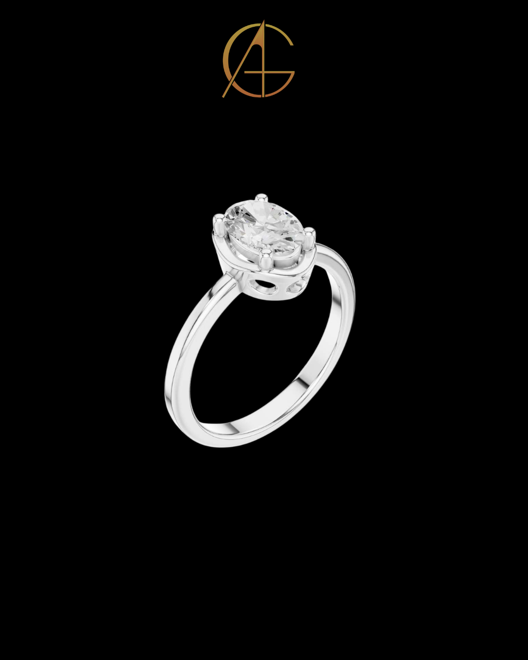 1.02 TCW Timeless Moissanite Solitaire Ring Featuring a Brilliant Oval Cut Center Diamond