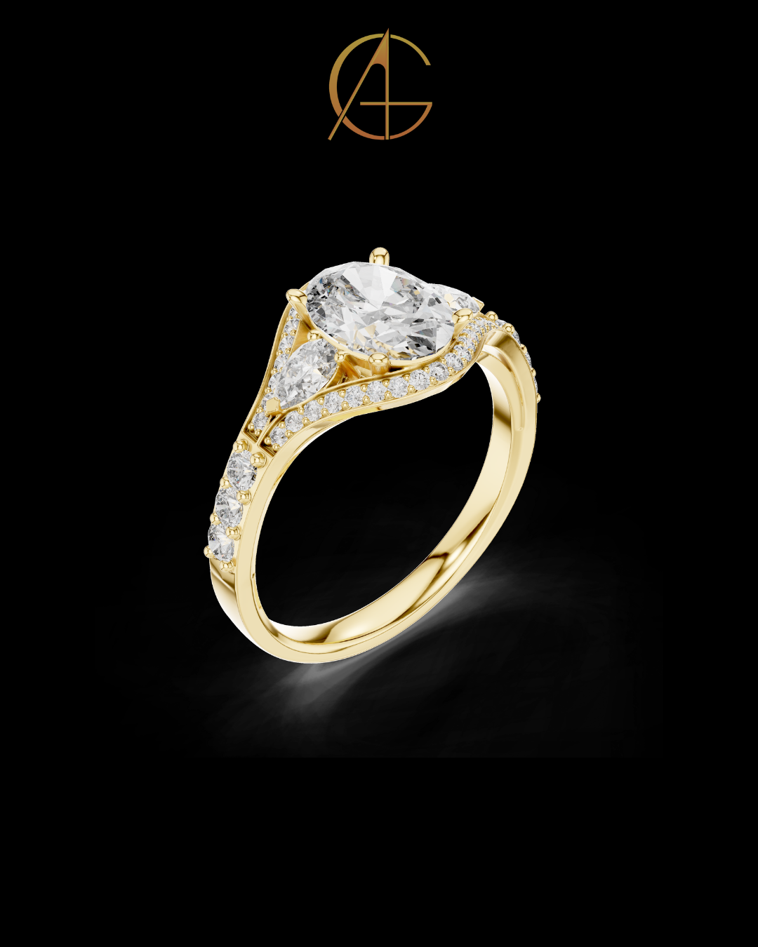 1.00 CT Modern Moissanite Oval Cut Diamond Ring For Someone