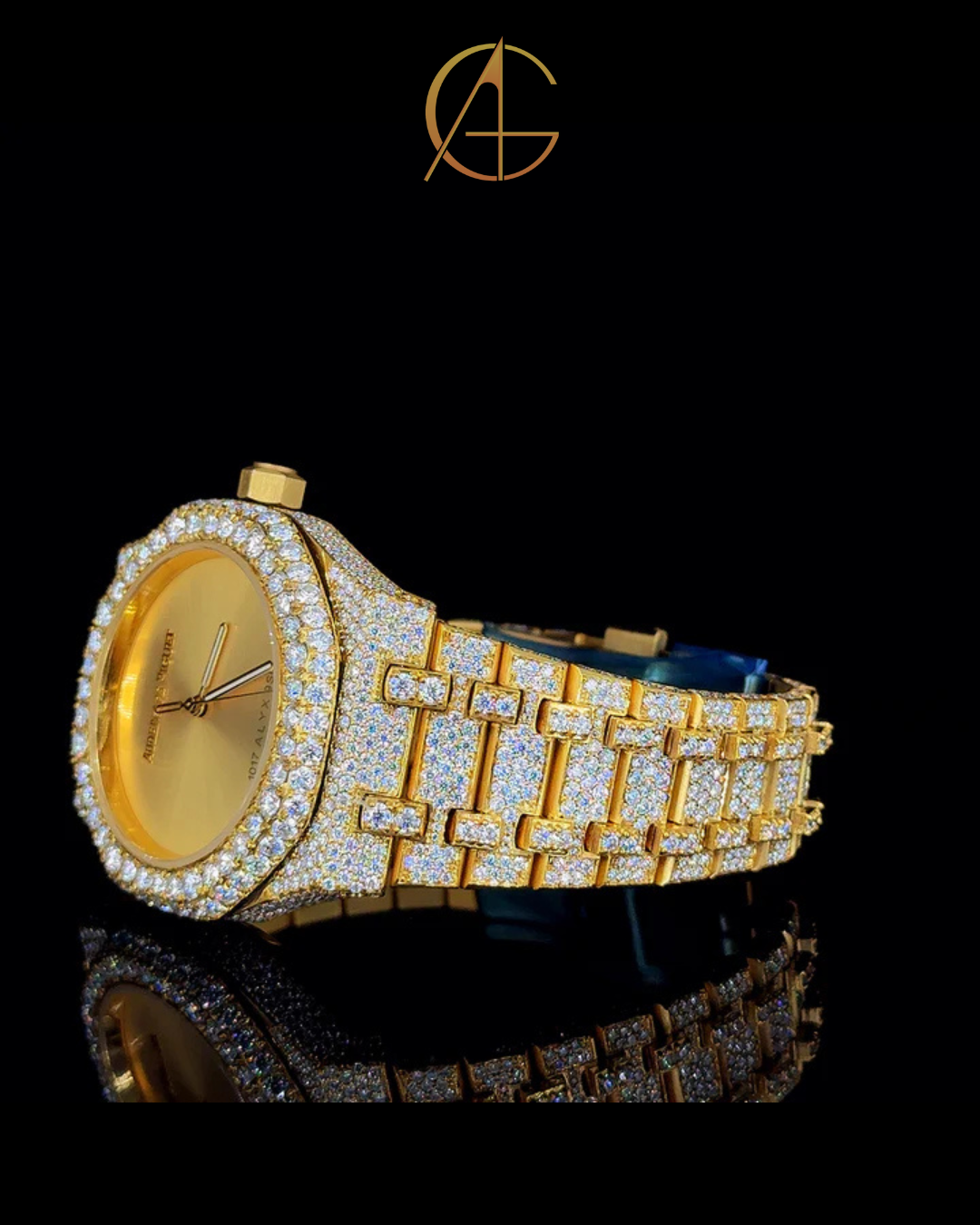 AP Two-Tone With Full Gold Dial Moissanite Diamond Watch