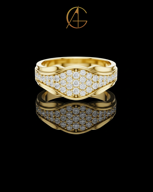 3.00 TCW Majestic Men’s Solitaire Ring with Round Brilliant Cut Moissanite Diamond Inspired Center Stone