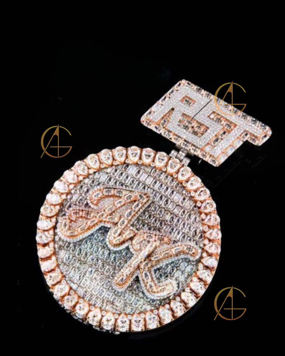 Men's Iced Out Letter Pendant - Gold Plated Moissanite Hip Hop Necklace