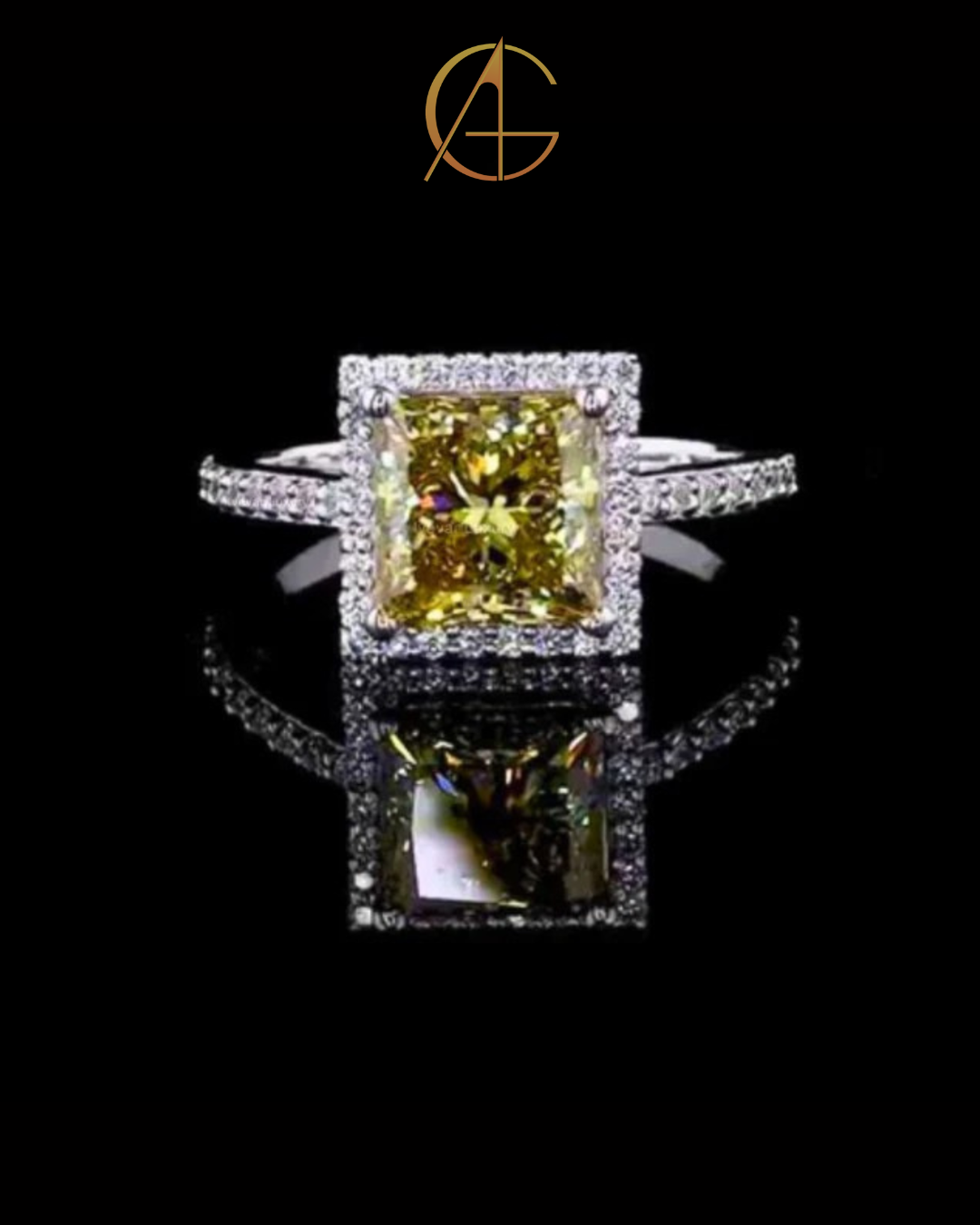 3.00 CT Elegant Solid Gold Moissanite Diamond Halo Wedding Ring With Pave Band For Her