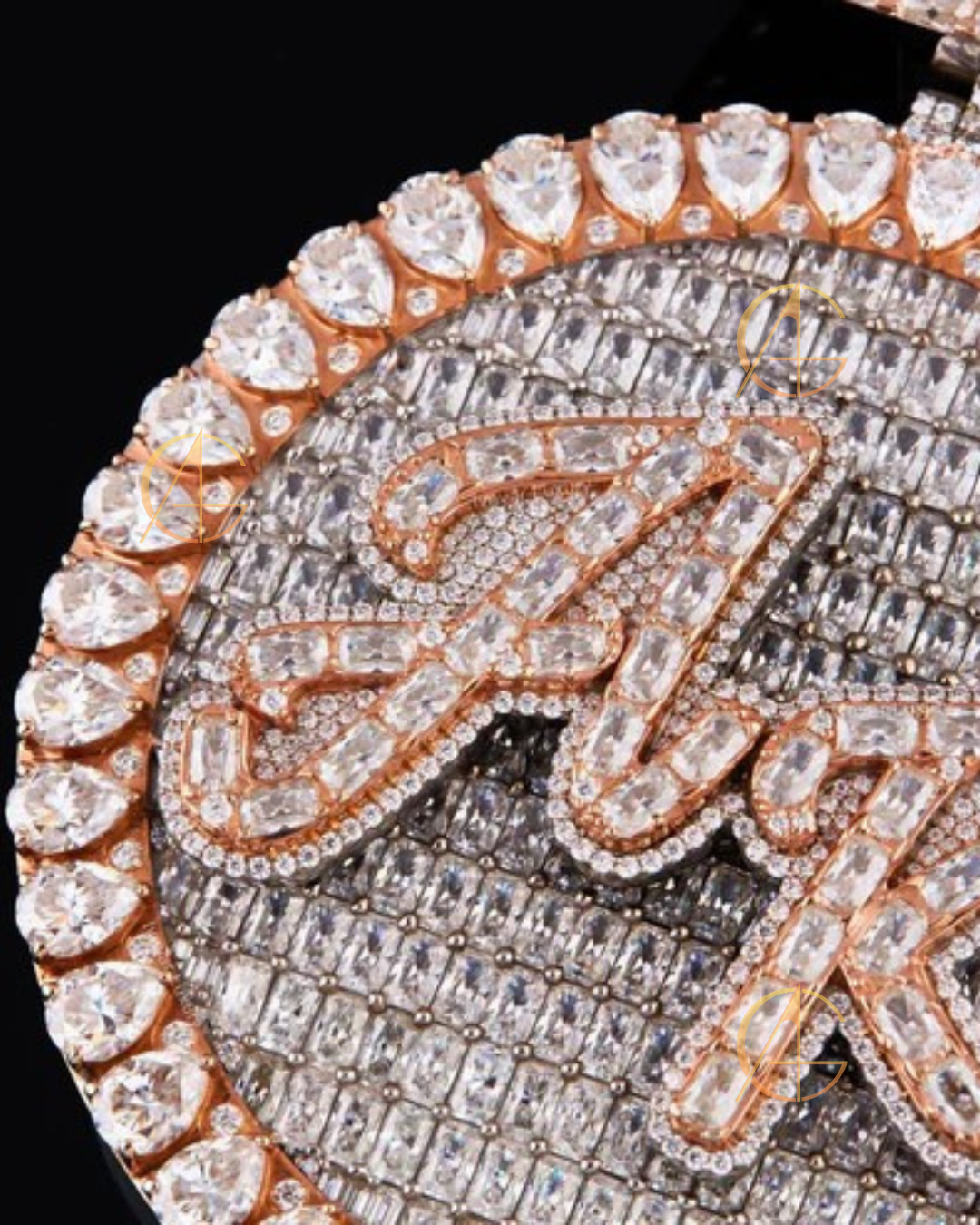Men's Iced Out Letter Pendant - Gold Plated Moissanite Hip Hop Necklace