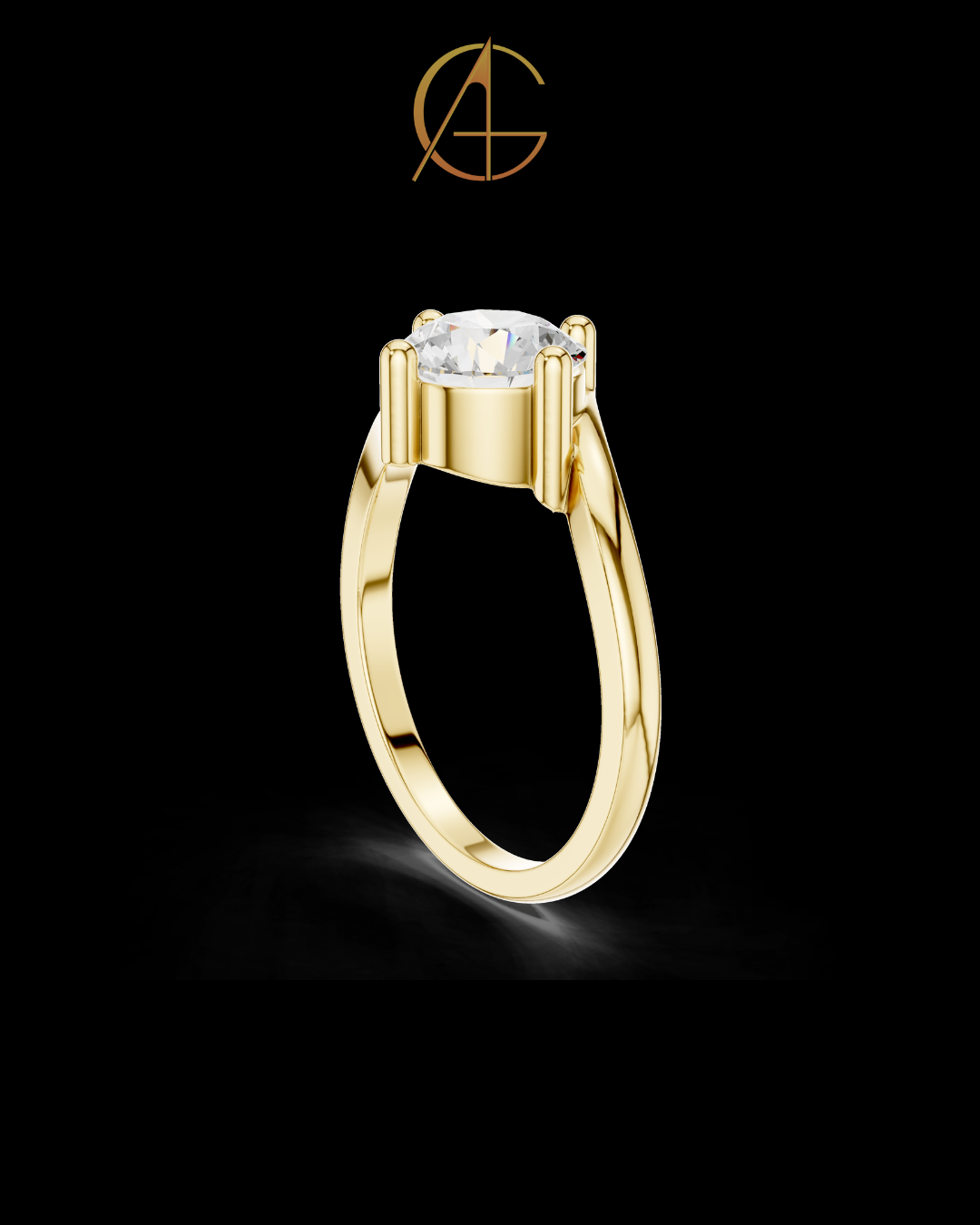 1.00 TCW Exquisite Twisted Band Solitaire Ring Showcasing a Round Moissanite Diamond