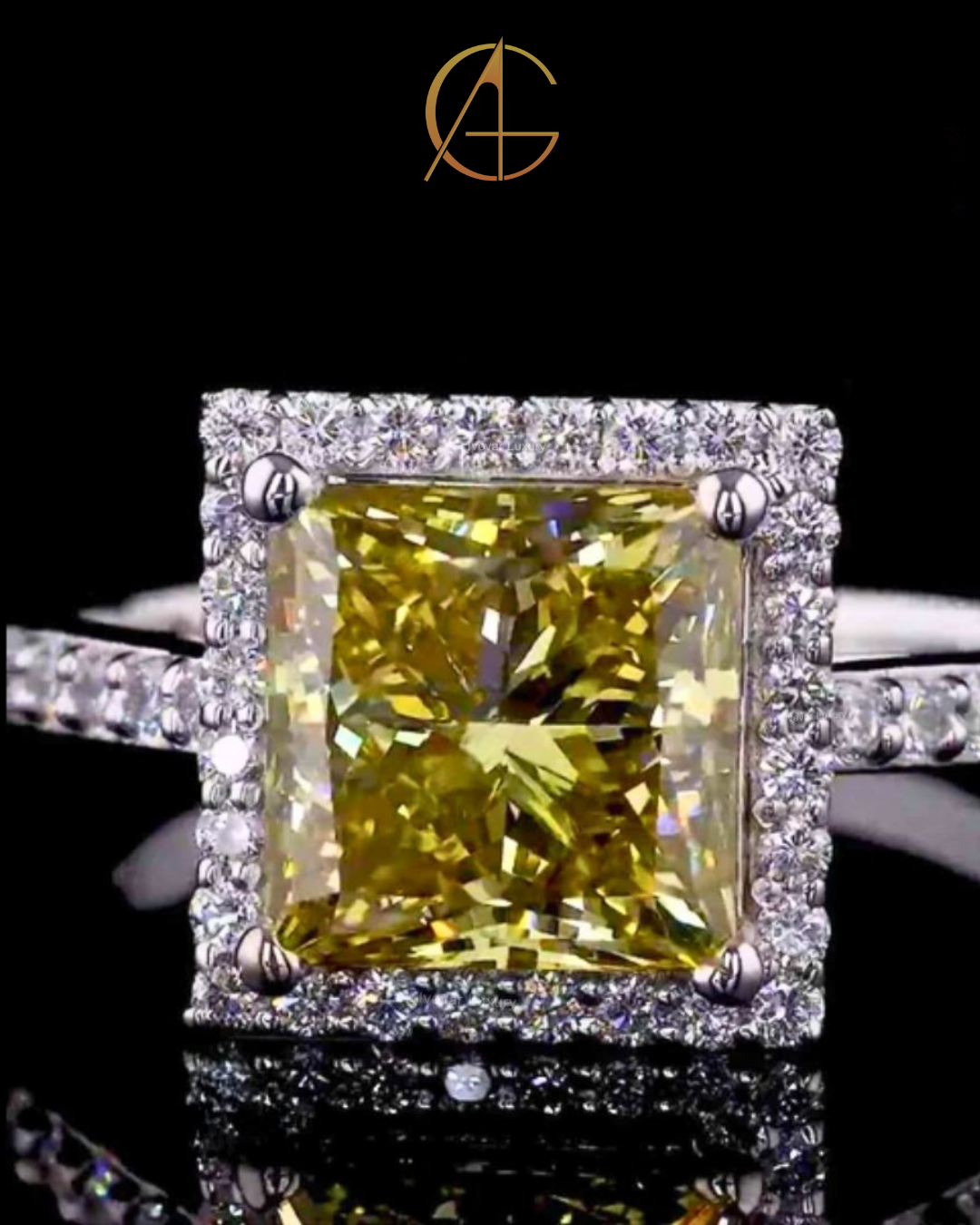 3.00 CT Elegant Solid Gold Moissanite Diamond Halo Wedding Ring With Pave Band For Her