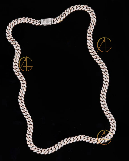 Custom Iced-Out Moissanite Cuban Link Chain Handcrafted Hip Hop Necklace By Auren
