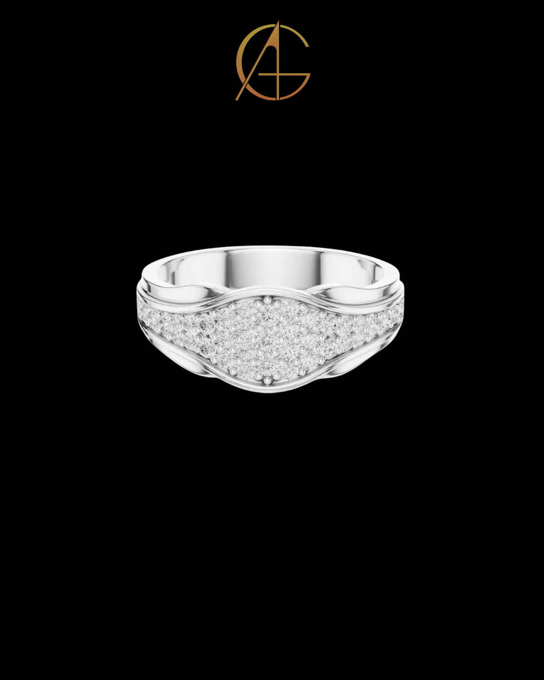 3.00 TCW Majestic Men’s Solitaire Ring with Round Brilliant Cut Moissanite Diamond Inspired Center Stone