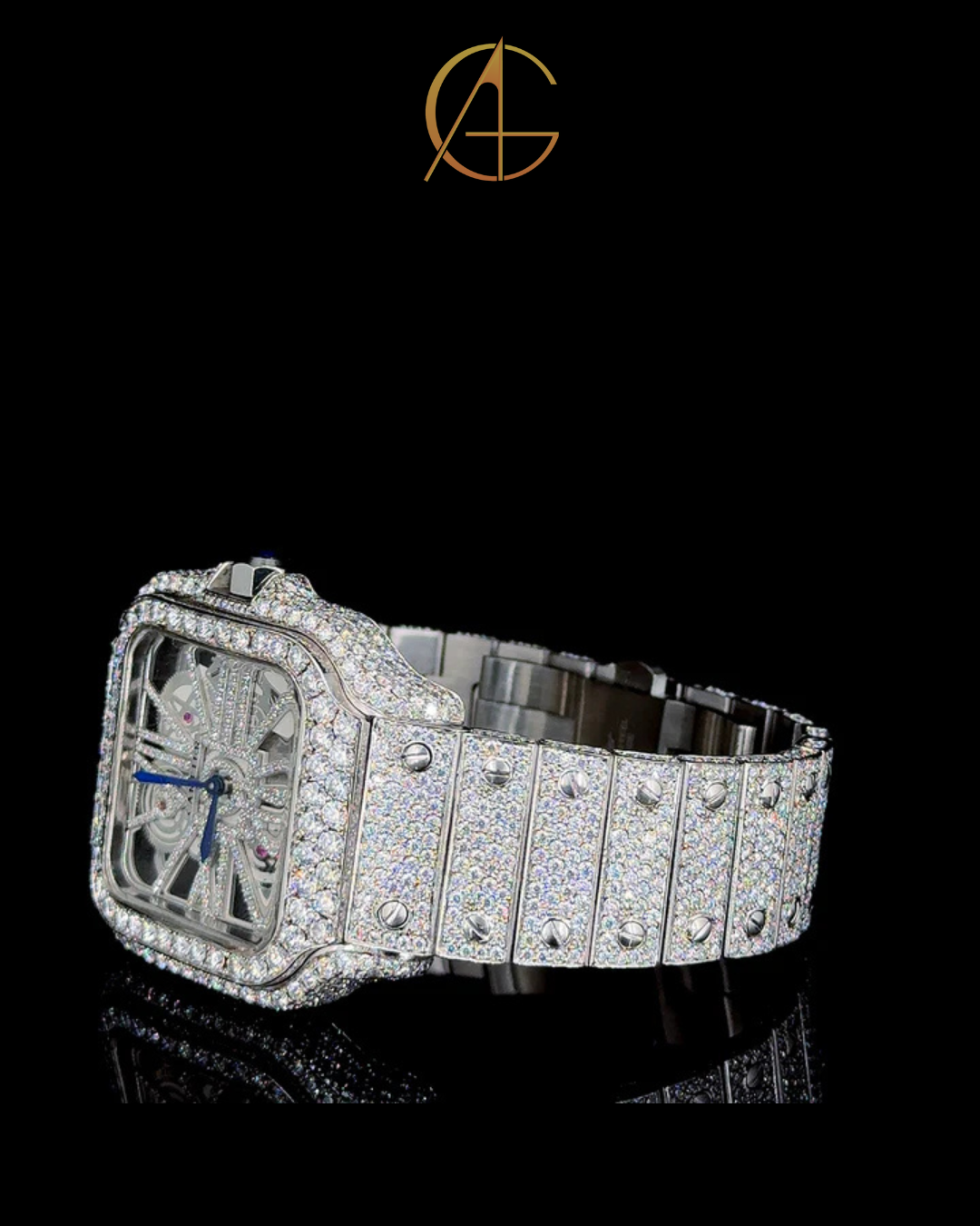 Cartier Full White With Skeleton Dial Moissanite Diamond Watch