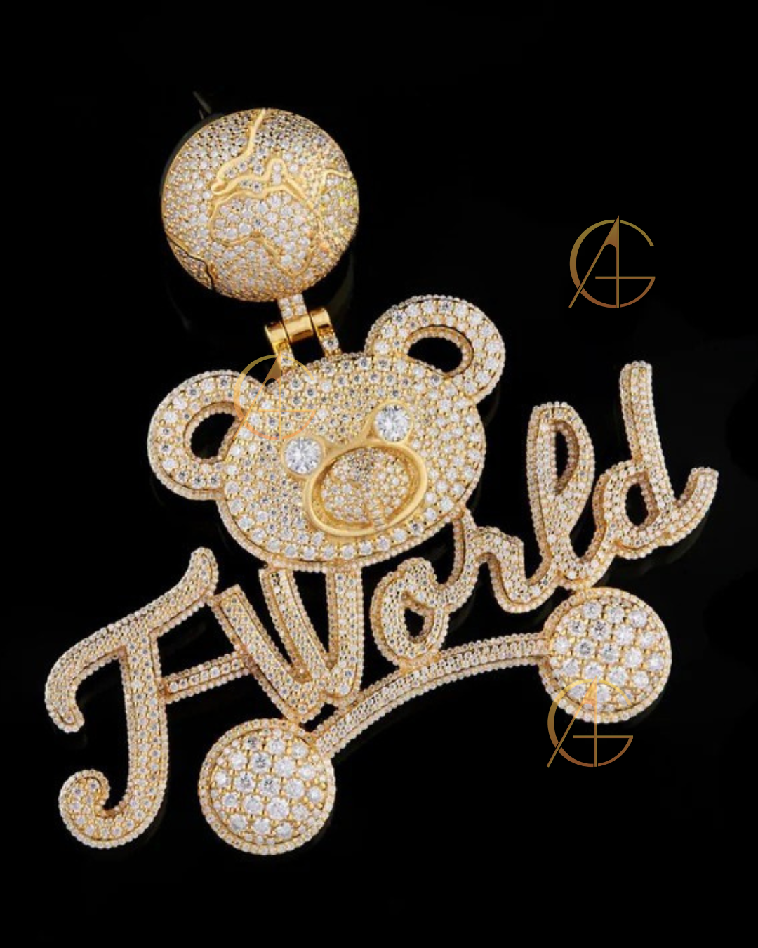 Cute Teddy Style Moissonite Diamond pendent By Auren
