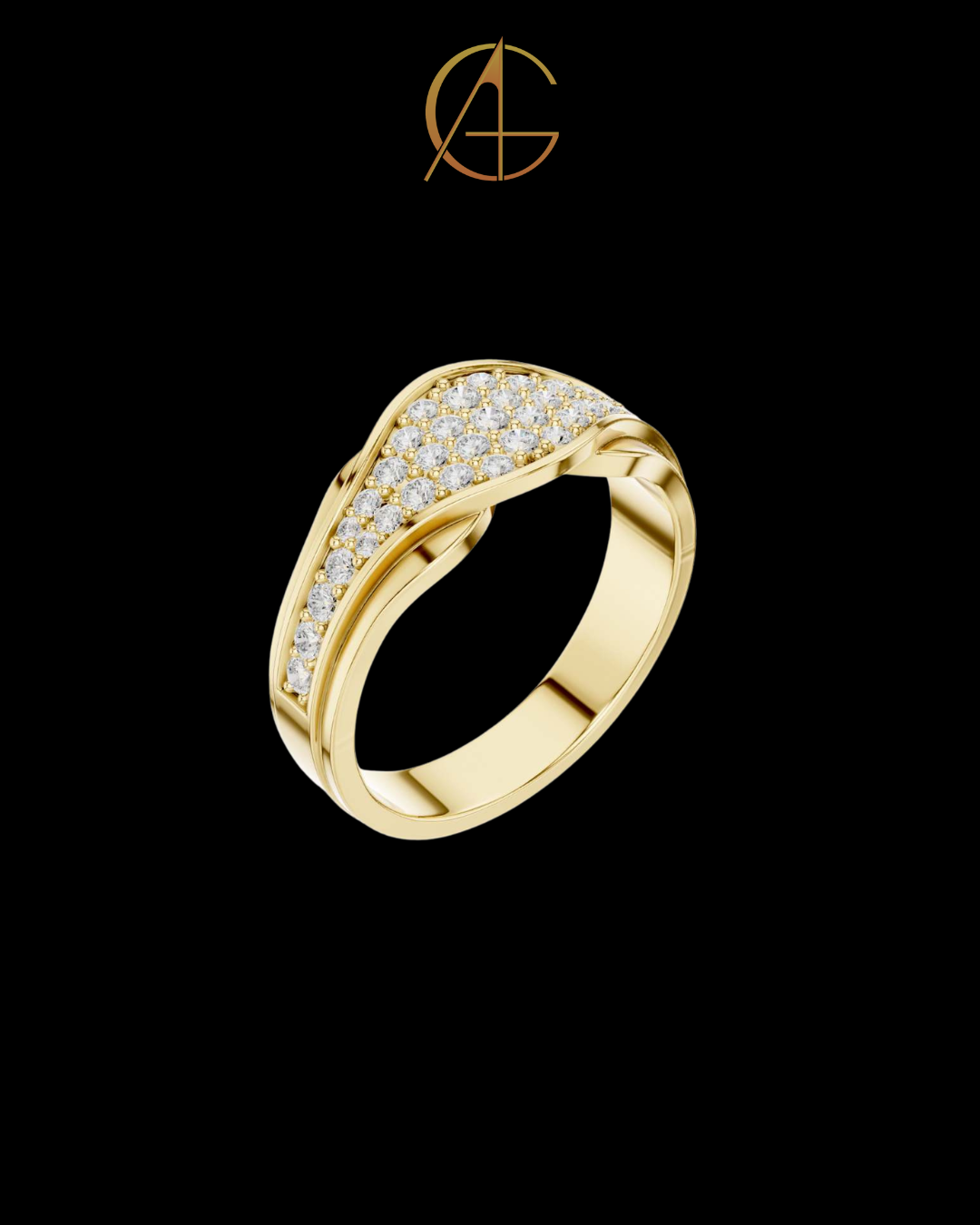 3.00 TCW Majestic Men’s Solitaire Ring with Round Brilliant Cut Moissanite Diamond Inspired Center Stone