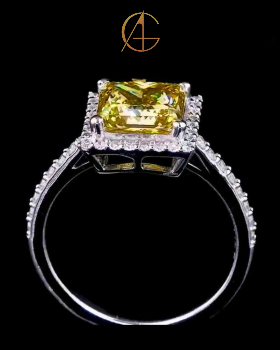 3.00 CT Elegant Solid Gold Moissanite Diamond Halo Wedding Ring With Pave Band For Her