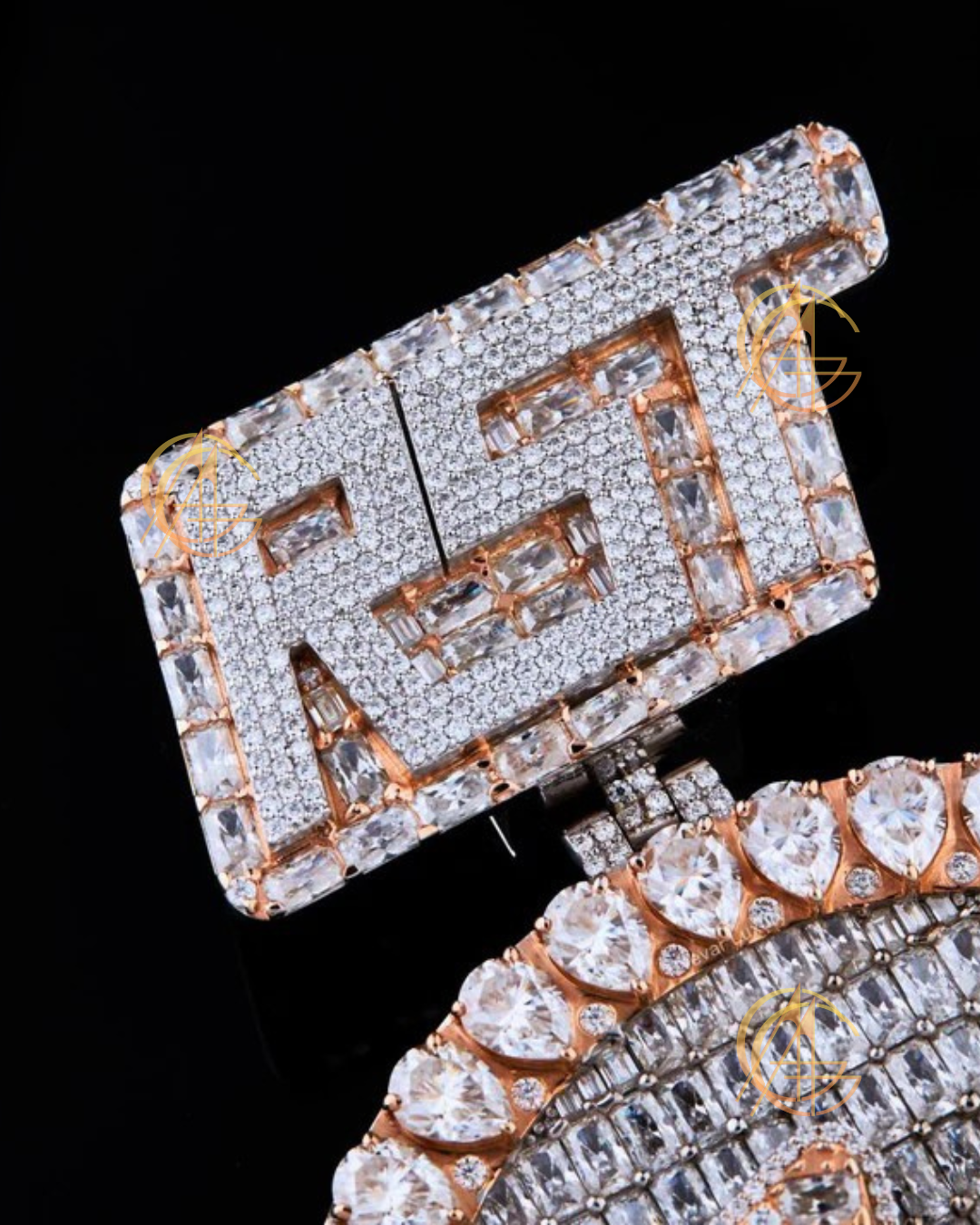 Men's Iced Out Letter Pendant - Gold Plated Moissanite Hip Hop Necklace