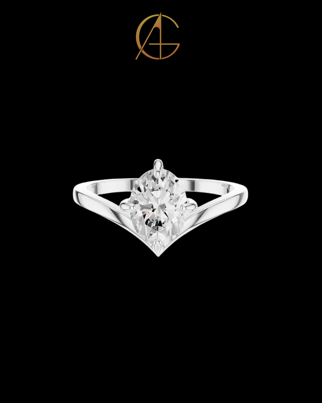 0.90 TCW Stylish Oval Cut Solitaire Moissanite Diamond Ring in Classic Gold Setting