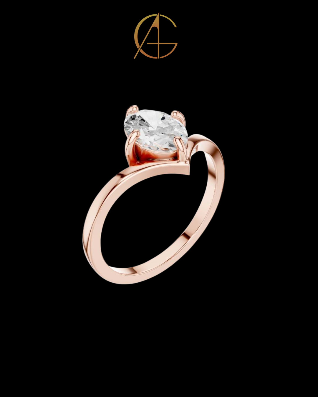 0.90 TCW Stylish Oval Cut Solitaire Moissanite Diamond Ring in Classic Gold Setting