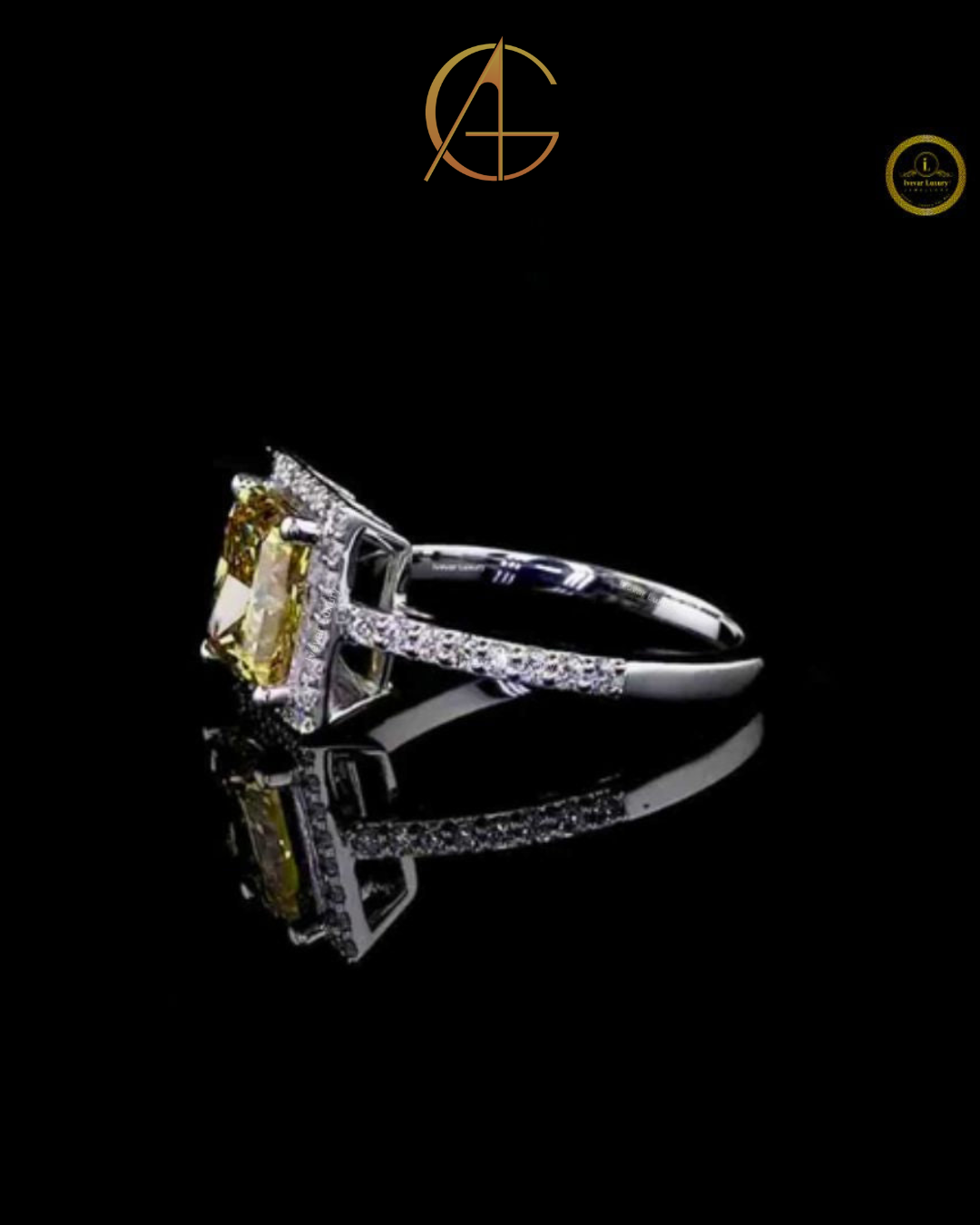 3.00 CT Elegant Solid Gold Moissanite Diamond Halo Wedding Ring With Pave Band For Her