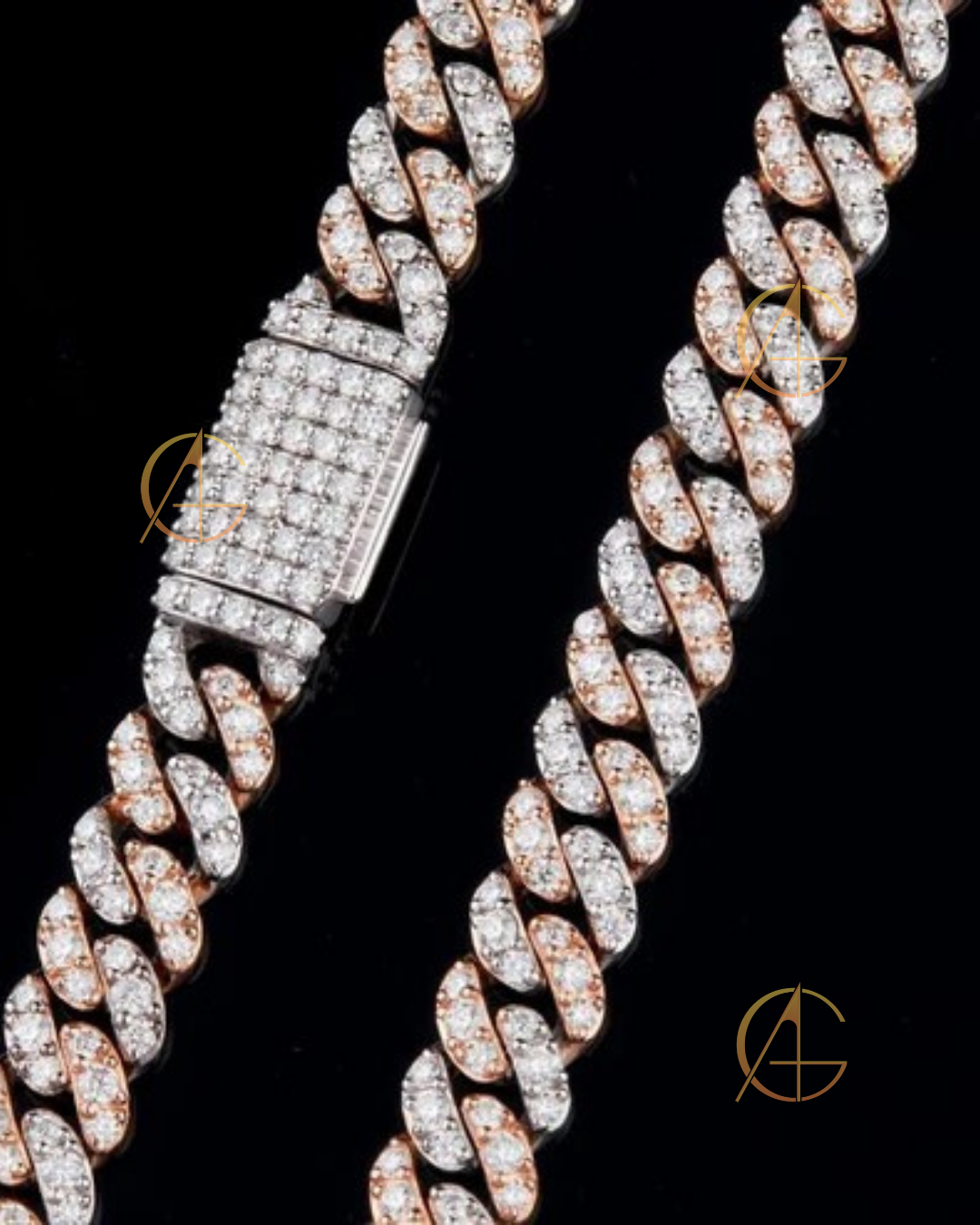Custom Iced-Out Moissanite Cuban Link Chain Handcrafted Hip Hop Necklace By Auren