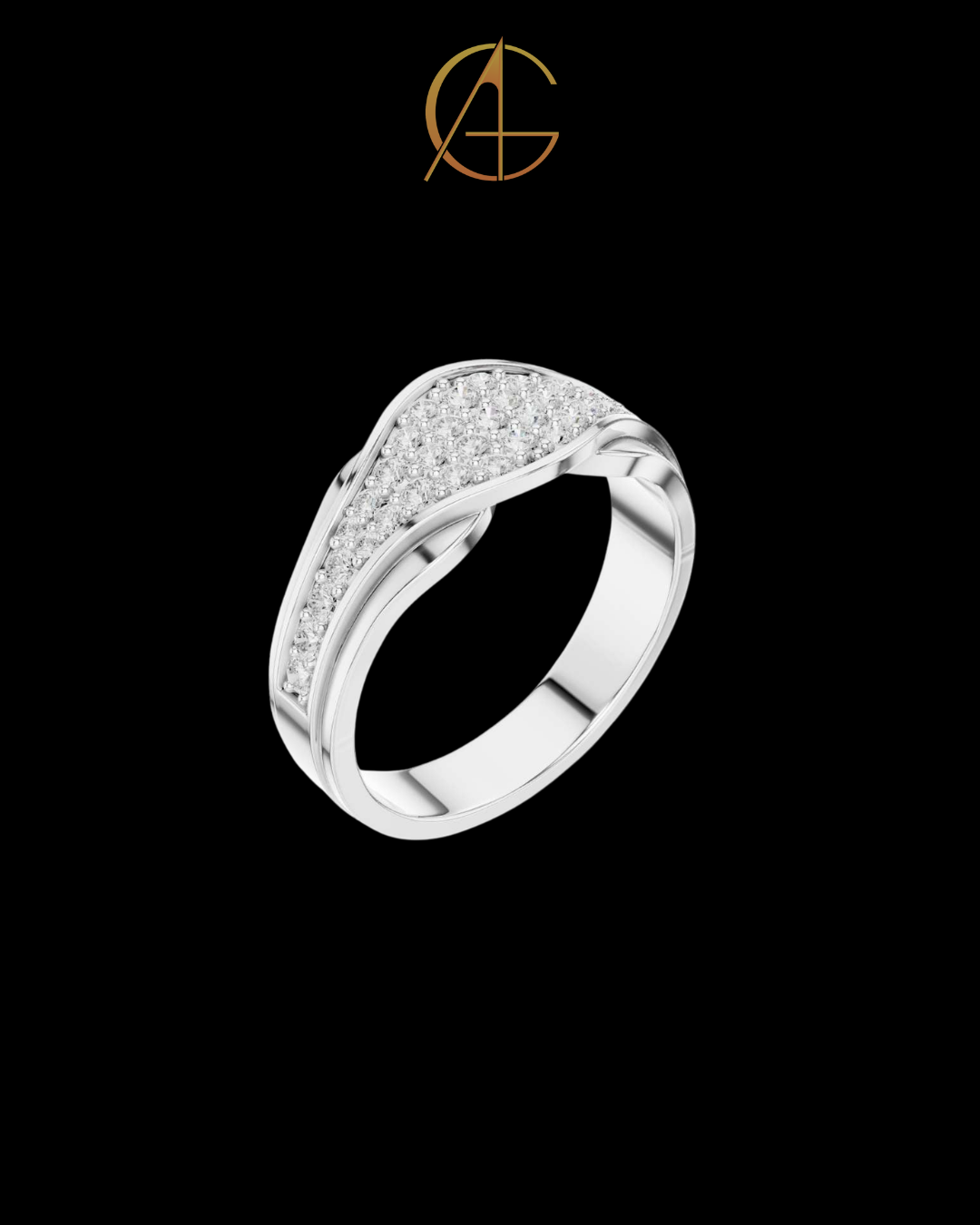3.00 TCW Majestic Men’s Solitaire Ring with Round Brilliant Cut Moissanite Diamond Inspired Center Stone