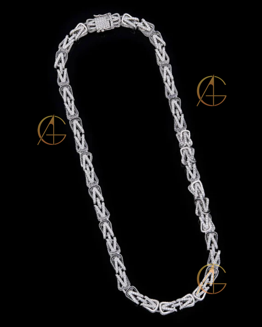 Heavy Silver Rope Chain For Men in Moissonite Diamond By Auren