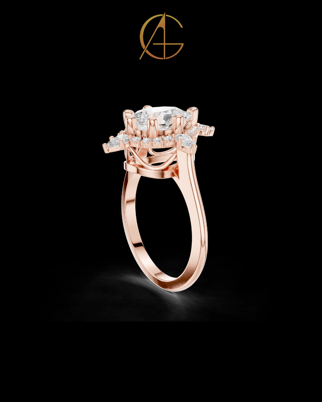 1.81 CT Celestial Prism Pear Cut Moissanite Diamond Ring Gold with Halo Accents For Stillness Love